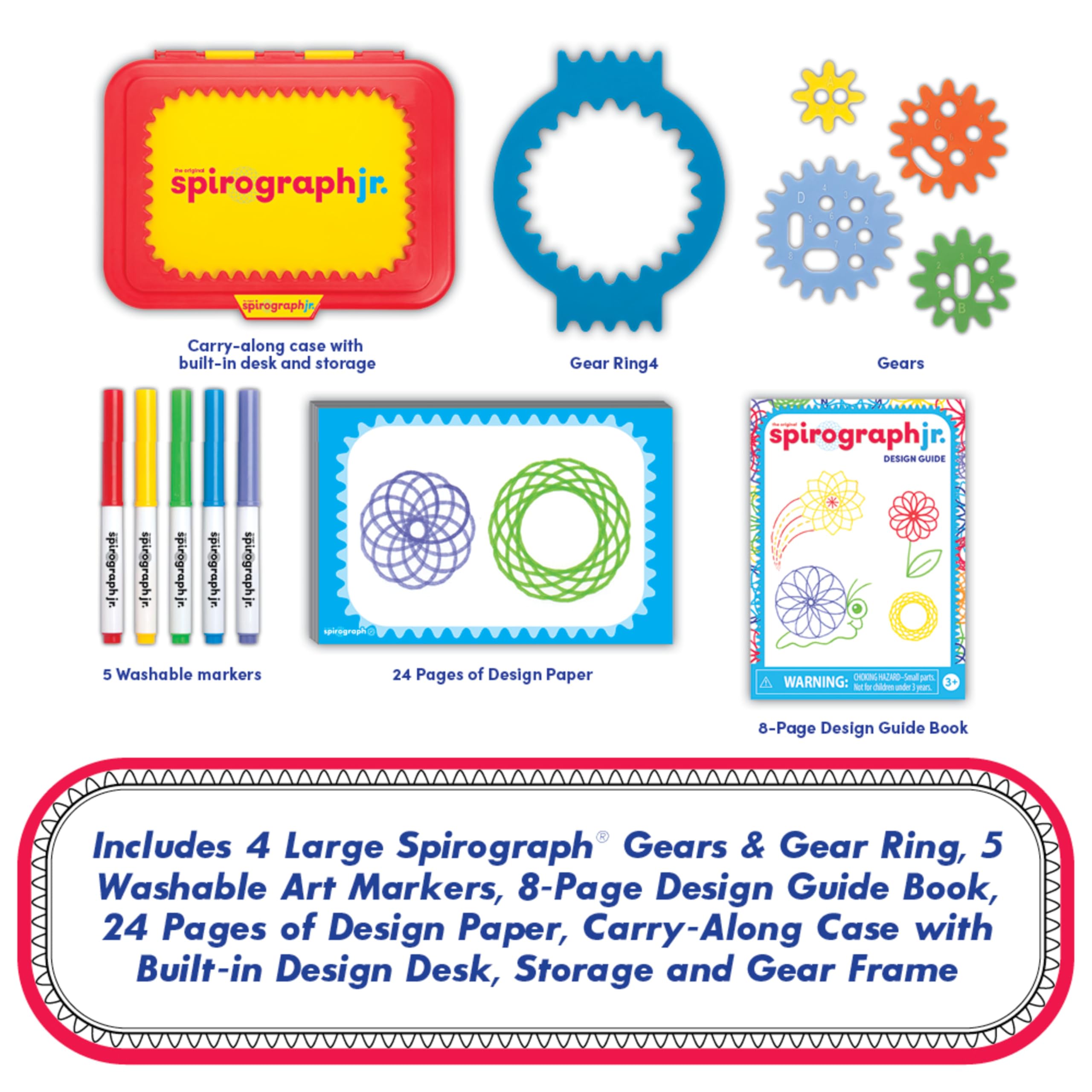 Foto 3 pulgar | Toy Spirograph Jr. Gears Classic Retro De Tamaño Gigante Para Niños A Partir De 3 Años - Venta Internacional.