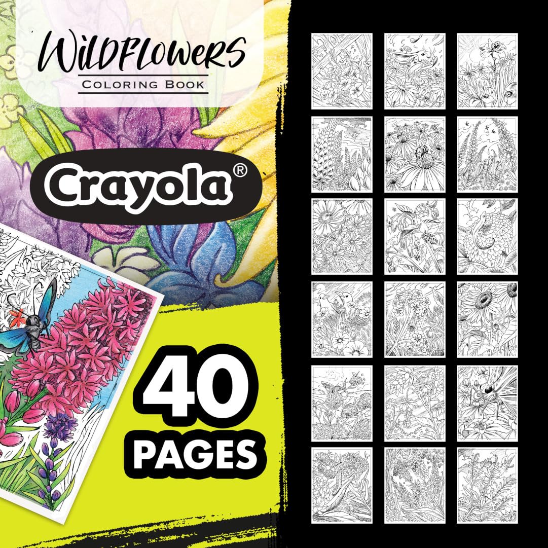 Foto 5 pulgar | Libro Para Colorear Crayola Wildflower, 40 Páginas, Premium Para Adultos - Venta Internacional.