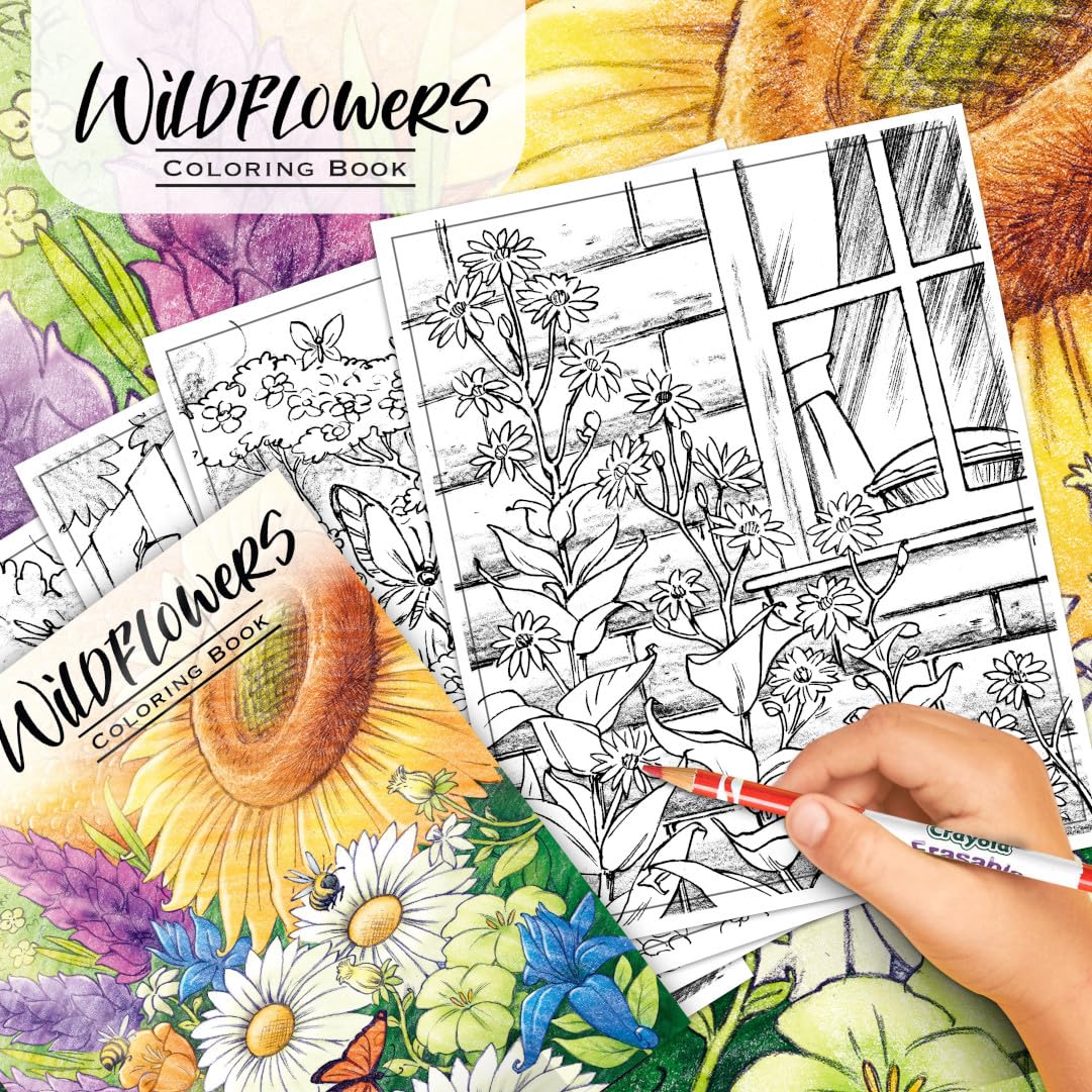 Foto 6 | Libro Para Colorear Crayola Wildflower, 40 Páginas, Premium Para Adultos - Venta Internacional.