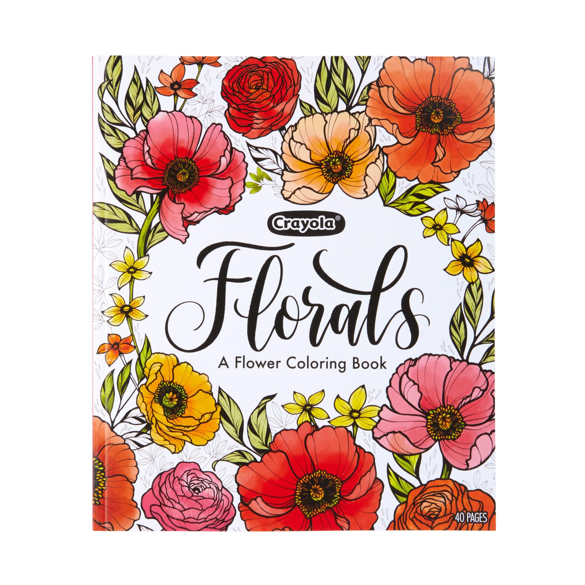 Libro Para Colorear Crayola Floral Adult De 40 Páginas Para Adolescentes Y Adultos - Venta Internacional.