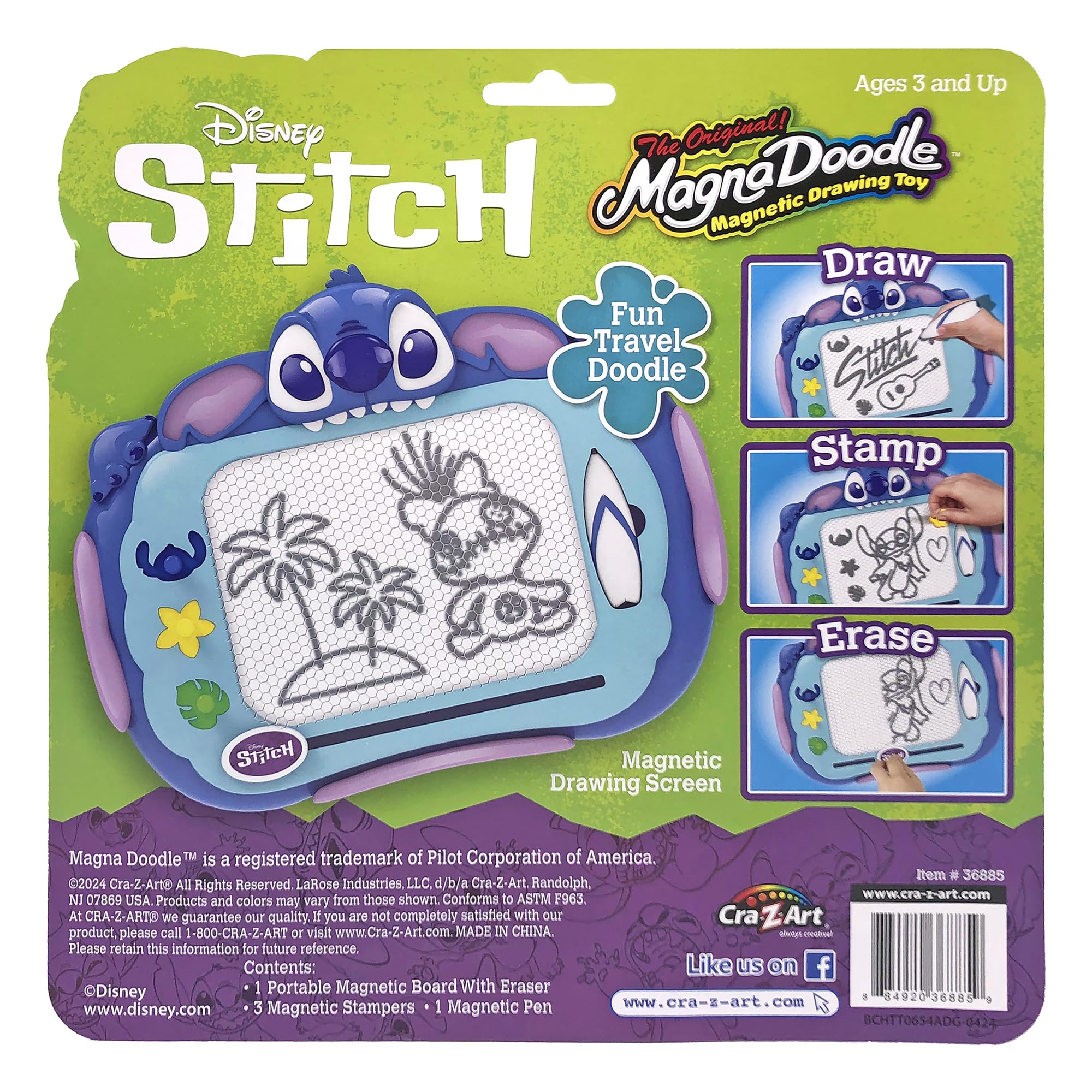 Foto 2 | Tablero De Dibujo Magnético Cra-z-art Stitch Travel Magna Doodle - Venta Internacional.