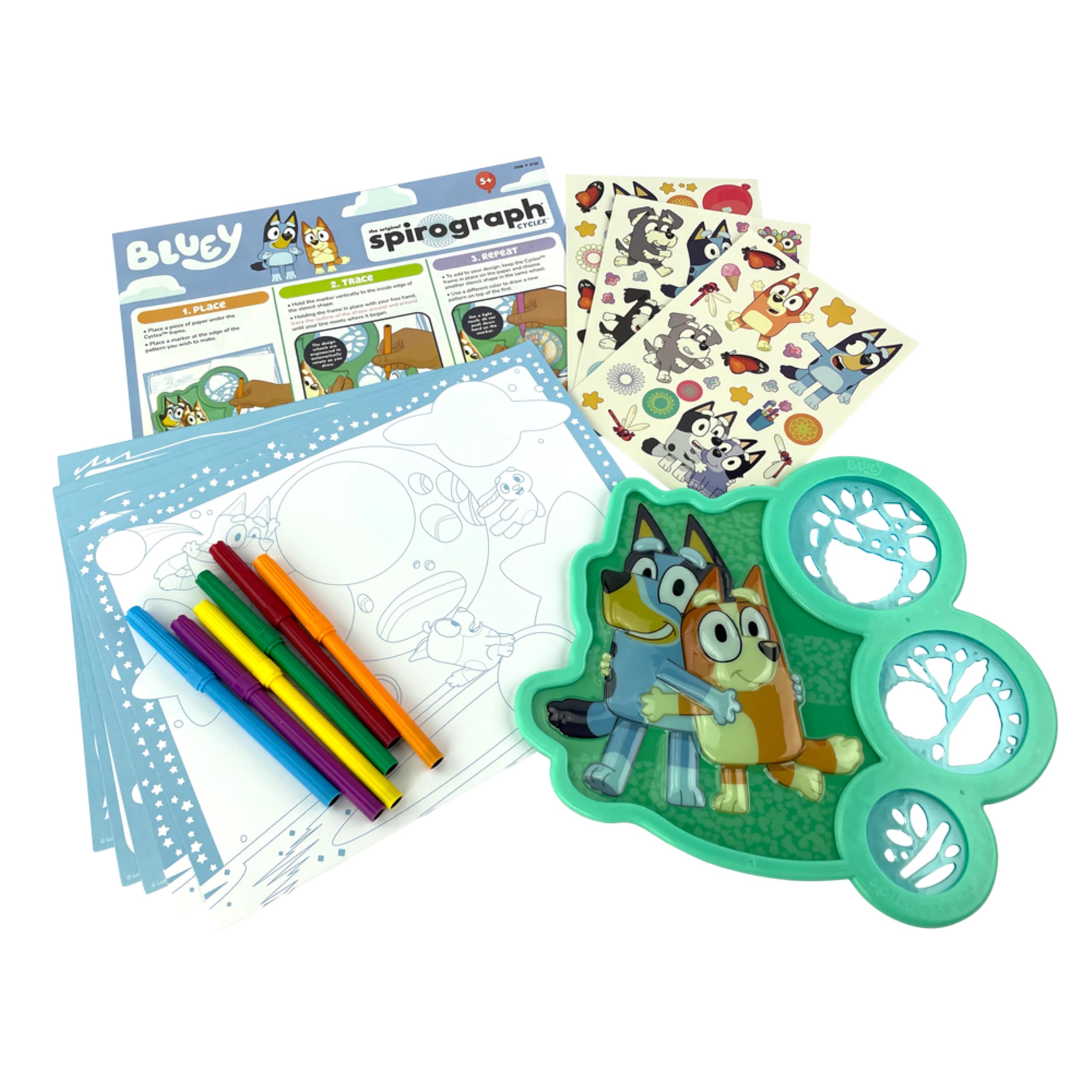 Foto 6 pulgar | Kit De Dibujo Spirograph Cyclex Bluey Con Pegatinas Para Niños Mayores De 5 Años - Venta Internacional.