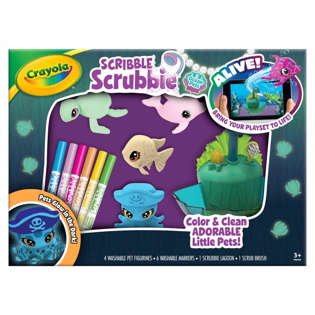 Foto 2 | Toy Crayola Scribble Scrubbie Glow Lagoon Pets, Animales Marinos, 3 Años O Más - Venta Internacional.