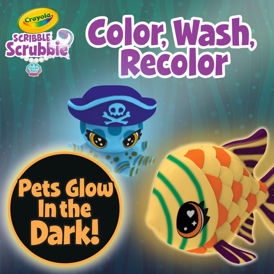 Foto 5 pulgar | Toy Crayola Scribble Scrubbie Glow Lagoon Pets, Animales Marinos, 3 Años O Más - Venta Internacional.