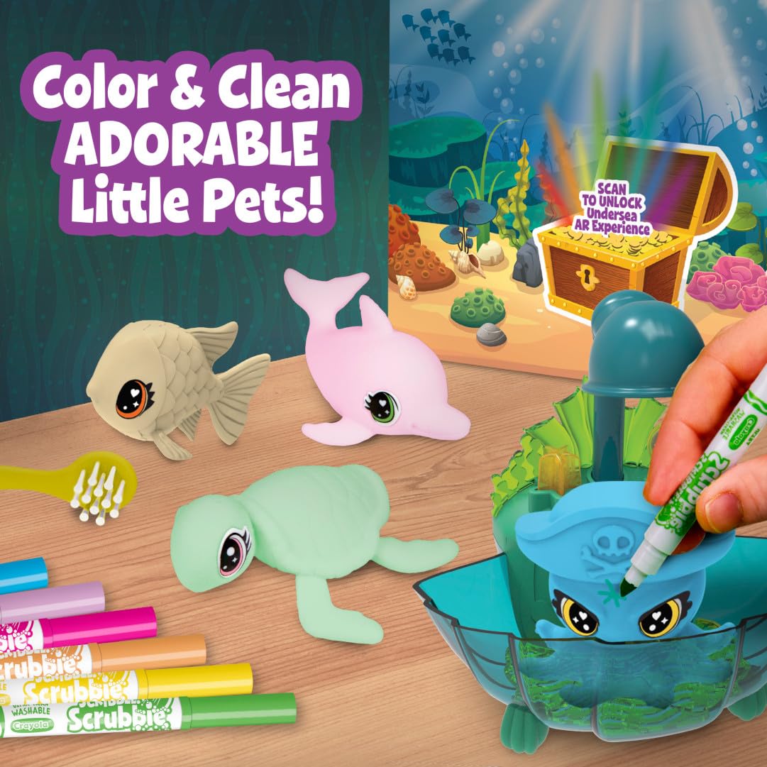 Foto 7 pulgar | Toy Crayola Scribble Scrubbie Glow Lagoon Pets, Animales Marinos, 3 Años O Más - Venta Internacional.
