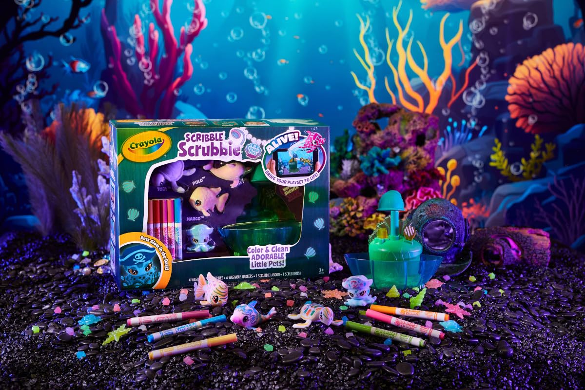 Foto 8 pulgar | Toy Crayola Scribble Scrubbie Glow Lagoon Pets, Animales Marinos, 3 Años O Más - Venta Internacional.