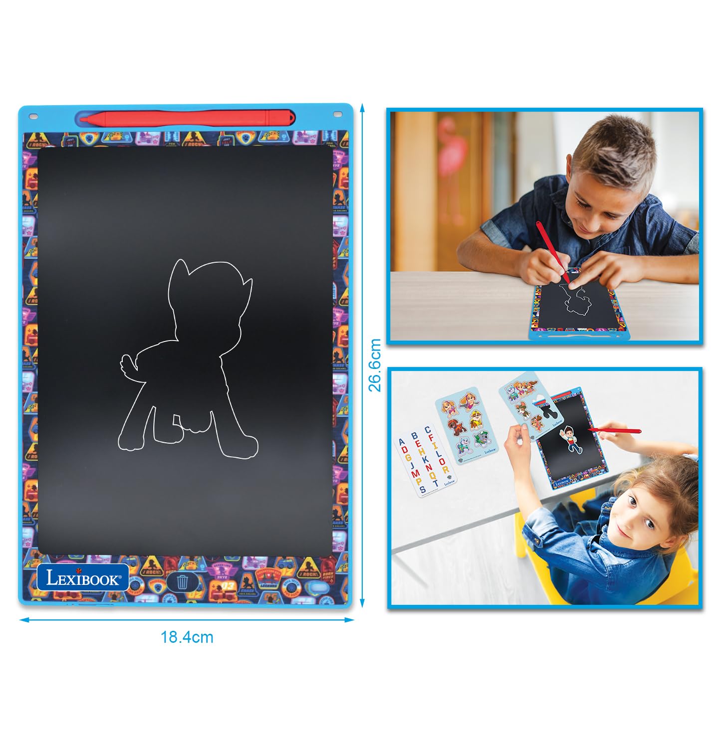 Foto 3 pulgar | Lexibook De Juguetes De Arte Y Artesanía La Patrulla Canina, Pizarra Mágica, Tamaño A4 - Venta Internacional.