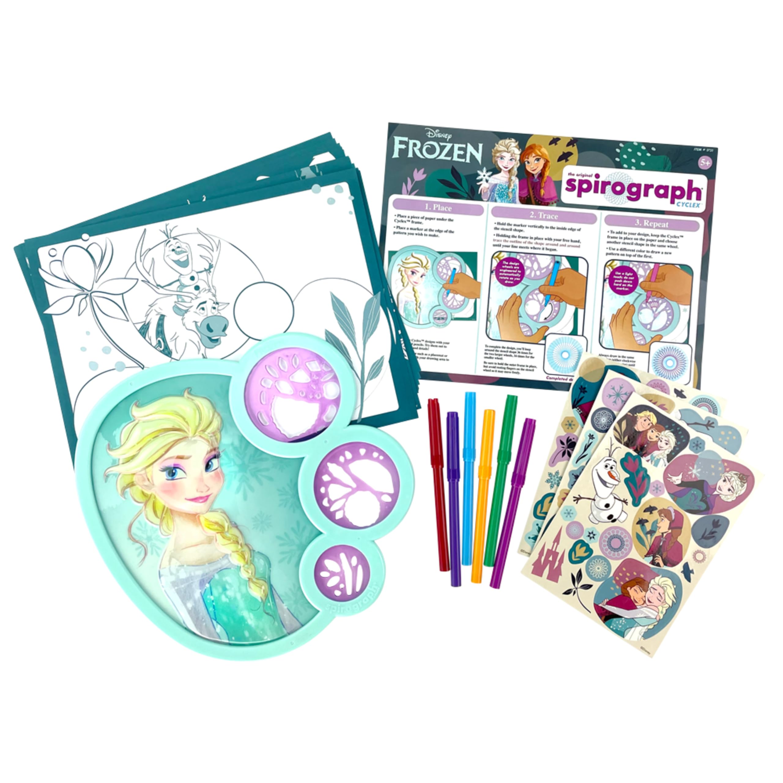 Foto 6 pulgar | Kit De Dibujo Spirograph Cyclex Set Frozen Con Pegatinas Para Más De 5 Años - Venta Internacional.