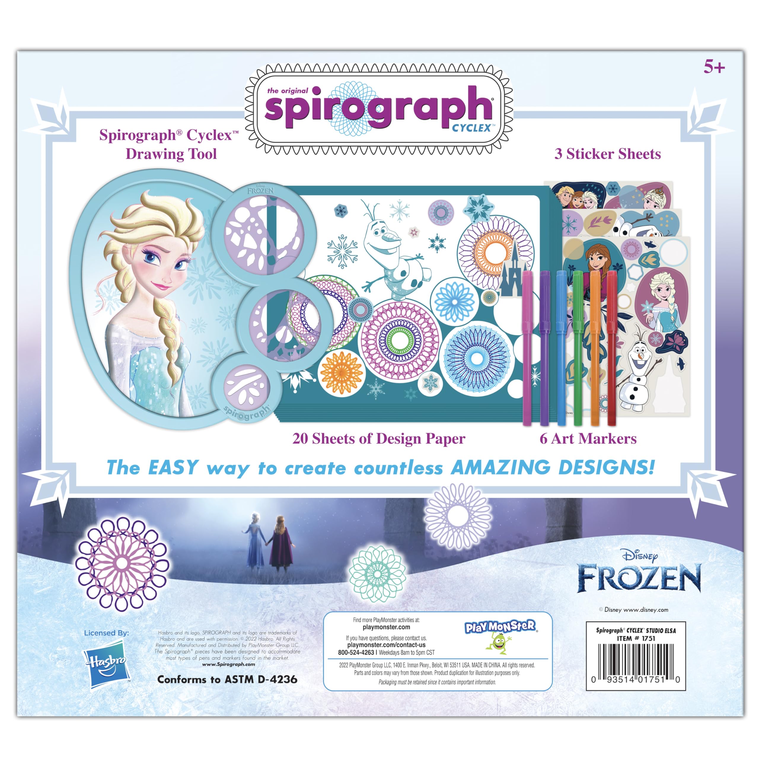 Foto 7 pulgar | Kit De Dibujo Spirograph Cyclex Set Frozen Con Pegatinas Para Más De 5 Años - Venta Internacional.