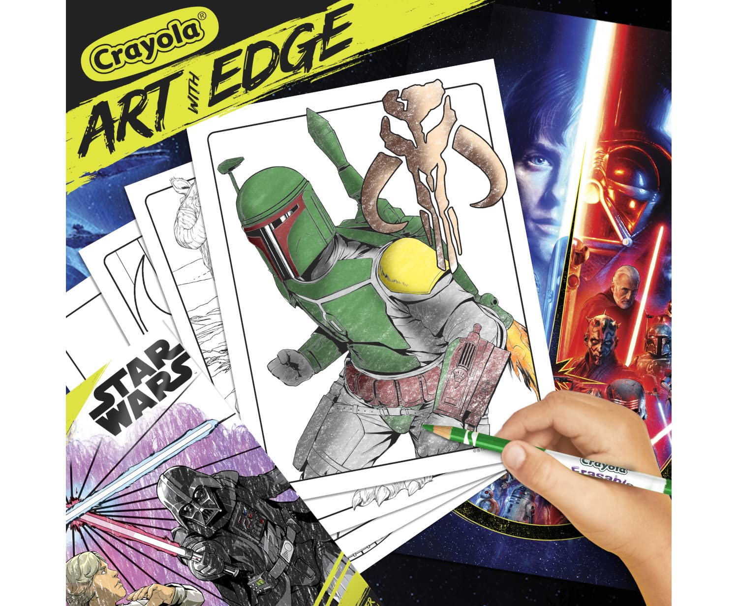 Foto 3 pulgar | Libro para Colorear Crayola Art With Edge Star Wars con Póster - Venta Internacional