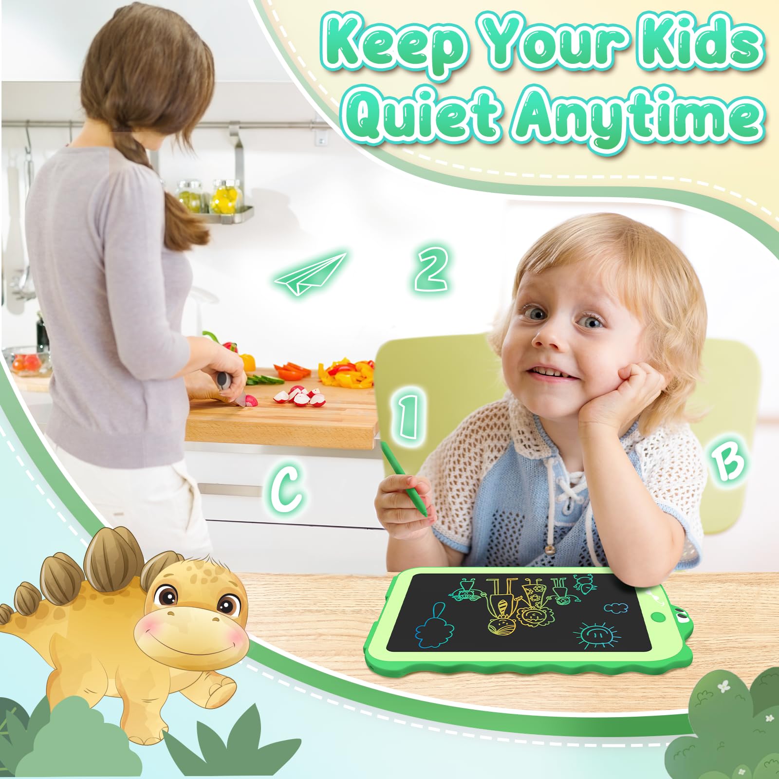 Foto 6 pulgar | Tableta De Escritura Lcd Cheerfun Con Diseño De Dinosaurio De 8.5 Pulgadas Para Niños De 3 A 7 Años - Venta Interna