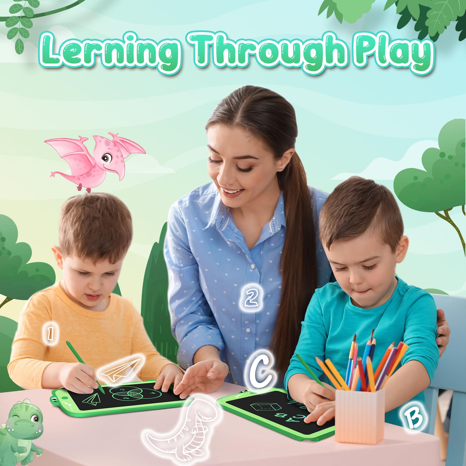 Foto 8 pulgar | Tableta De Escritura Lcd Cheerfun Con Diseño De Dinosaurio De 8.5 Pulgadas Para Niños De 3 A 7 Años - Venta Interna