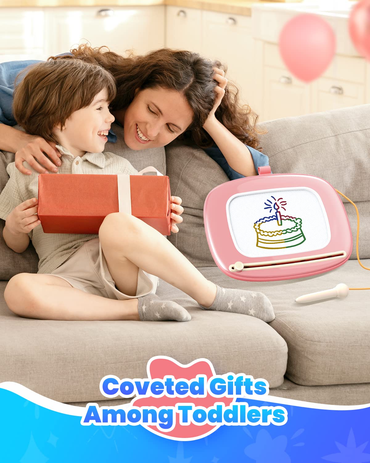 Foto 8 pulgar | Tablero De Dibujo Magnético Seimome Para Niños De 1 A 2 Años, Color Rosa - Venta Internacional.