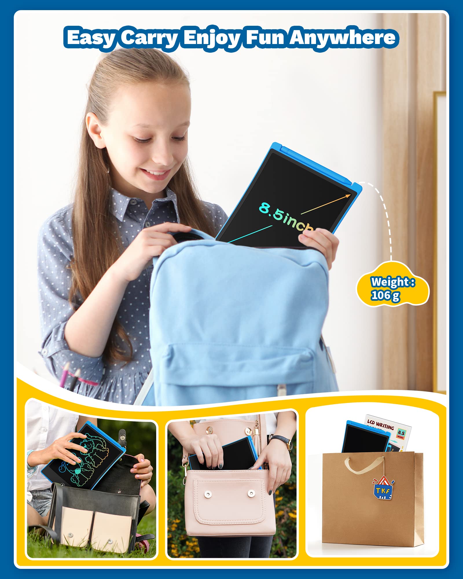 Foto 4 pulgar | Tableta De Escritura Lcd Tekfun, Pizarra Borrable Para Garabatos De 8.5 Pulgadas - Venta Internacional.
