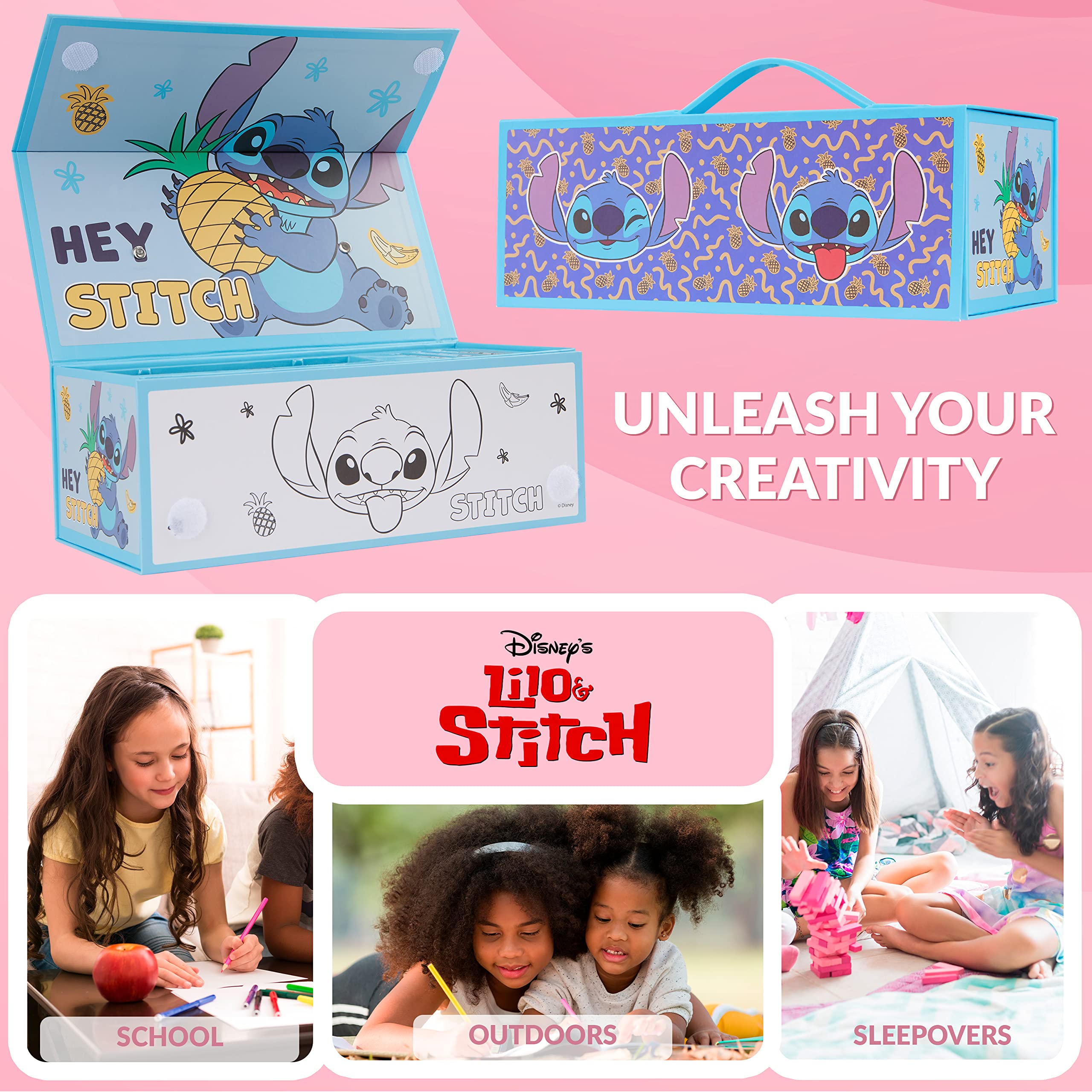 Foto 6 pulgar | Juego De Lápices De Colores Disney Stitch Para Niños Con Caja De Arte, Más De 30 Unidades - Venta Internacional.