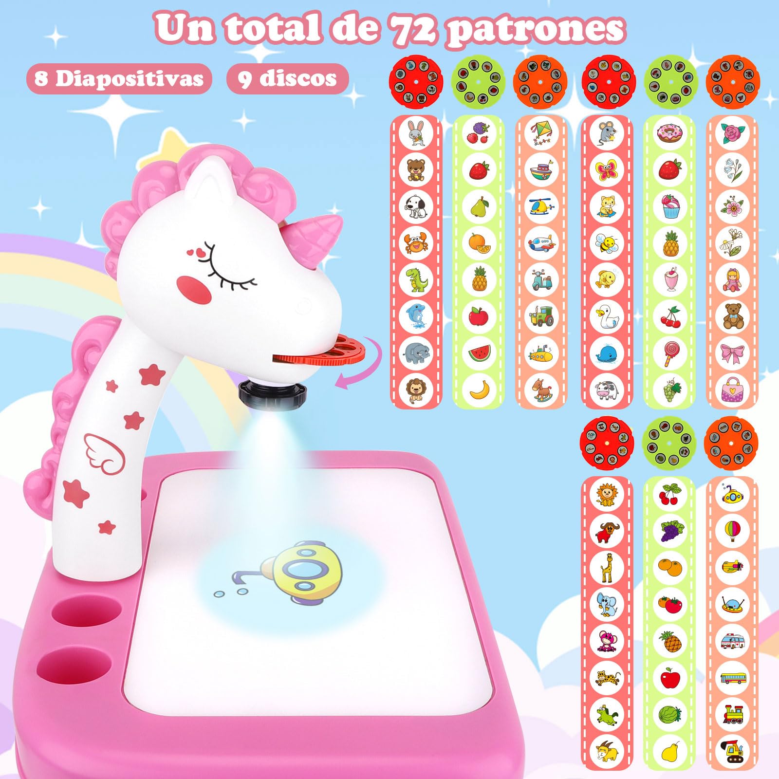 Foto 3 pulgar | Proyector De Dibujo Wakeinsa Para Niños Con Tablero De Dibujo Y Más - Venta Internacional.