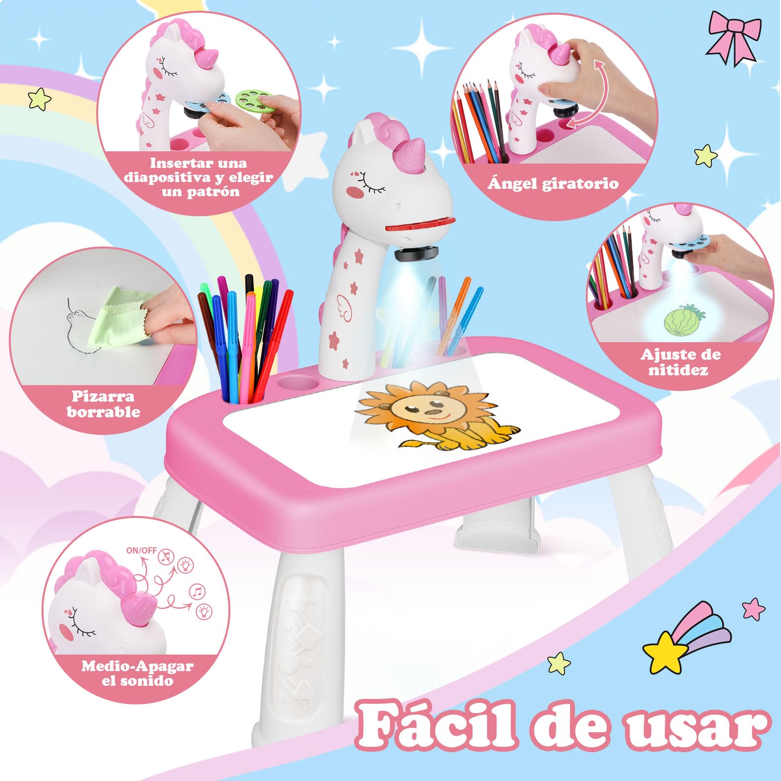 Foto 4 pulgar | Proyector De Dibujo Wakeinsa Para Niños Con Tablero De Dibujo Y Más - Venta Internacional.