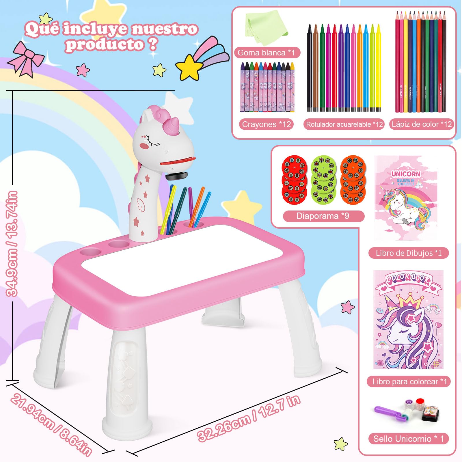 Foto 5 pulgar | Proyector De Dibujo Wakeinsa Para Niños Con Tablero De Dibujo Y Más - Venta Internacional.
