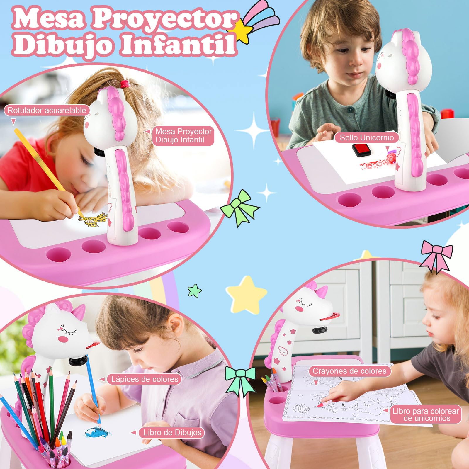 Foto 6 pulgar | Proyector De Dibujo Wakeinsa Para Niños Con Tablero De Dibujo Y Más - Venta Internacional.