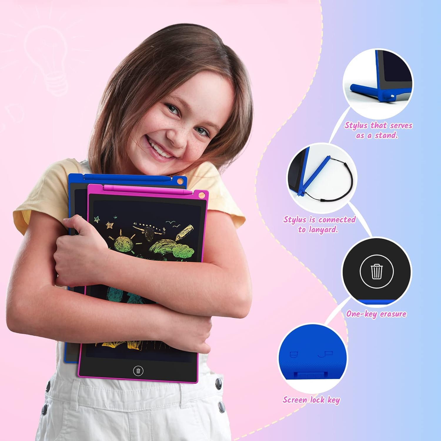 Foto 3 pulgar | Tableta de Dibujo LCD Tecjoe 10 Pulgadas Colorido Doodle Paquete de 2 Unidades para Niños - Venta Internacional