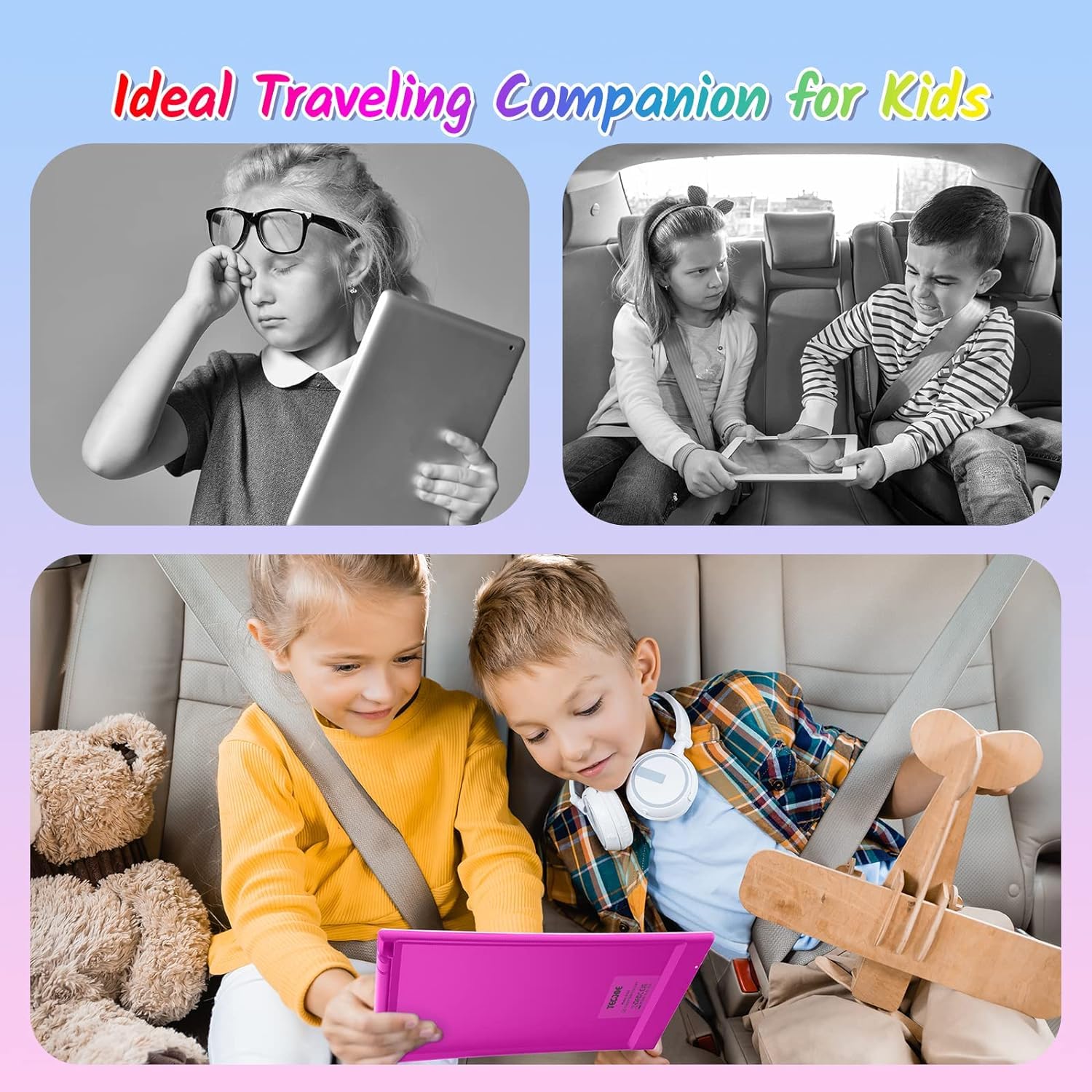 Foto 4 | Tableta de Dibujo LCD Tecjoe 10 Pulgadas Colorido Doodle Paquete de 2 Unidades para Niños - Venta Internacional
