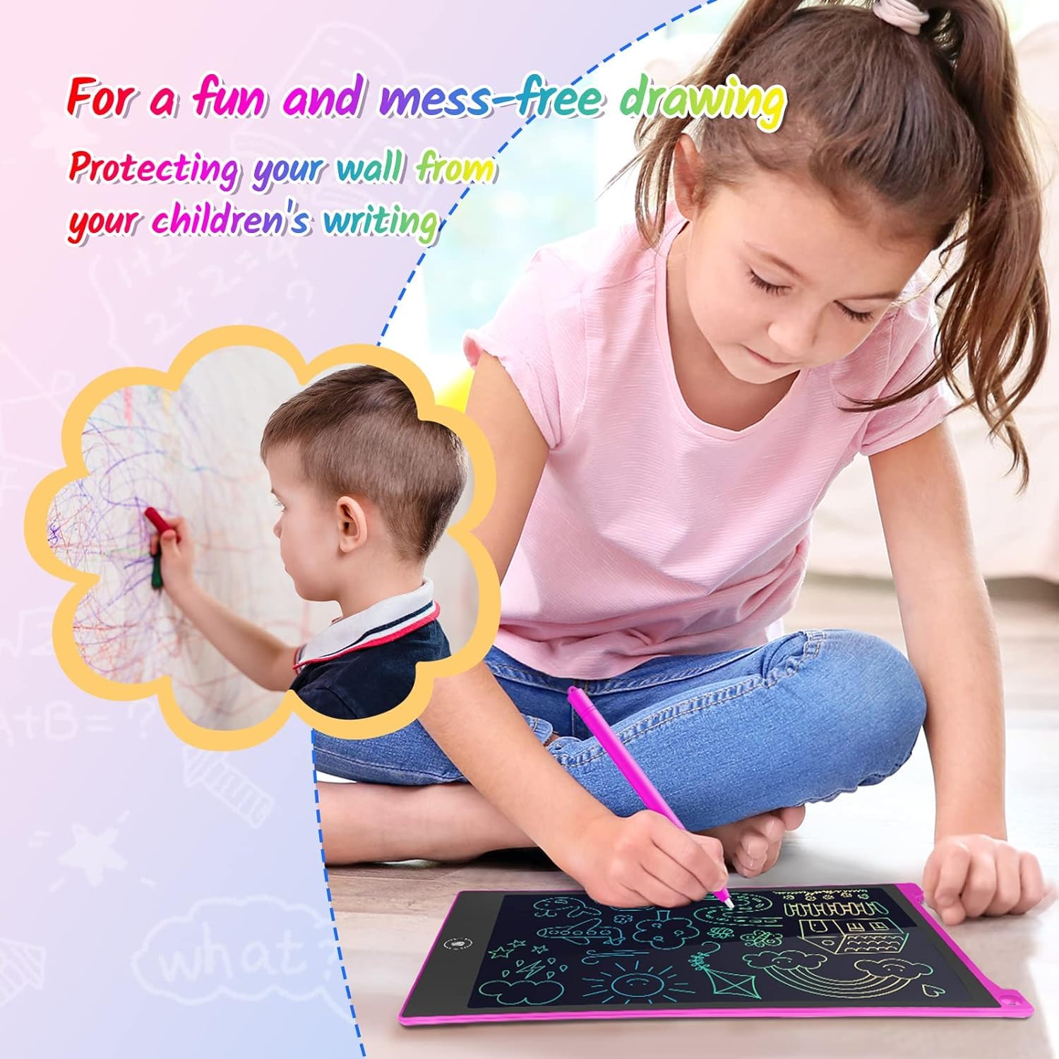 Foto 6 pulgar | Tableta de Dibujo LCD Tecjoe 10 Pulgadas Colorido Doodle Paquete de 2 Unidades para Niños - Venta Internacional