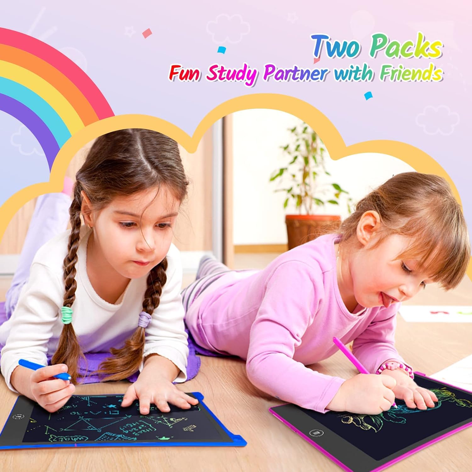 Foto 7 pulgar | Tableta de Dibujo LCD Tecjoe 10 Pulgadas Colorido Doodle Paquete de 2 Unidades para Niños - Venta Internacional