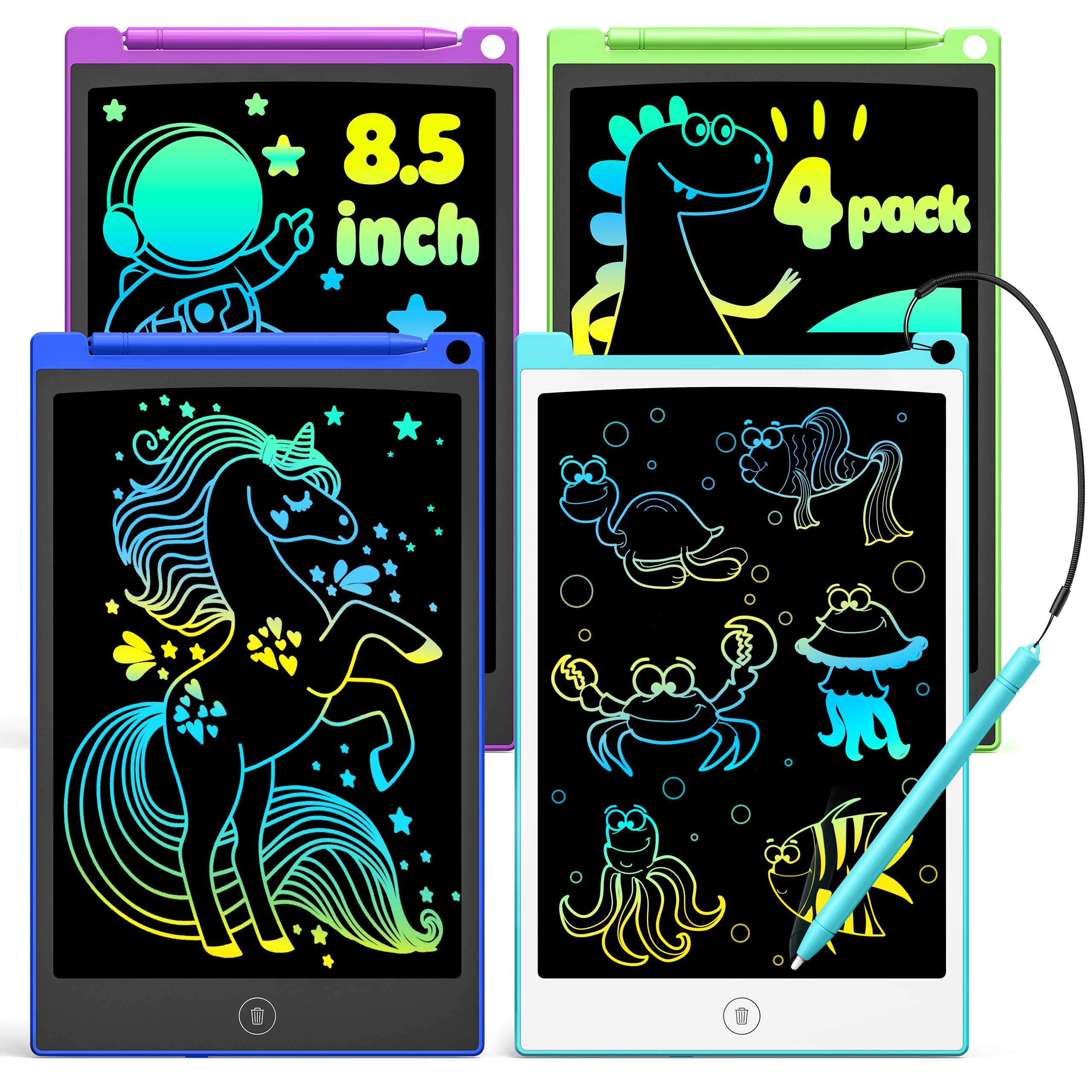 Tableta De Escritura Lcd Tecjoe De 8.5 Pulgadas Colorida Para Niños De 3 A 6 Años - Venta Internacional.