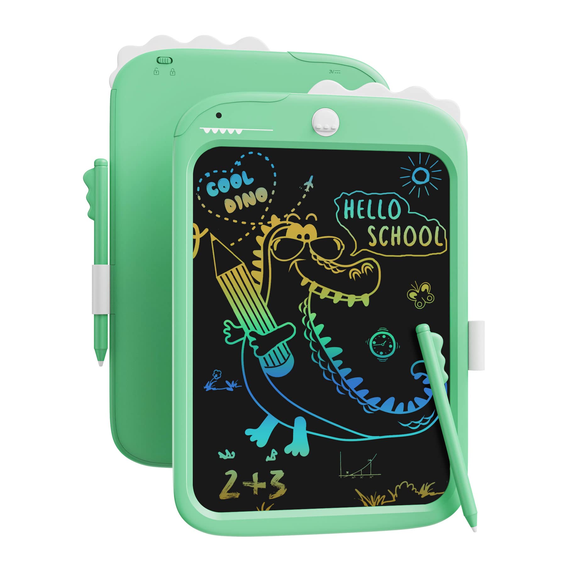Tableta De Escritura Kikapabi De 10 Pulgadas, Color Verde Dinosaurio, Para Niños De 4 A 9 Años - Venta Internacional. $603
