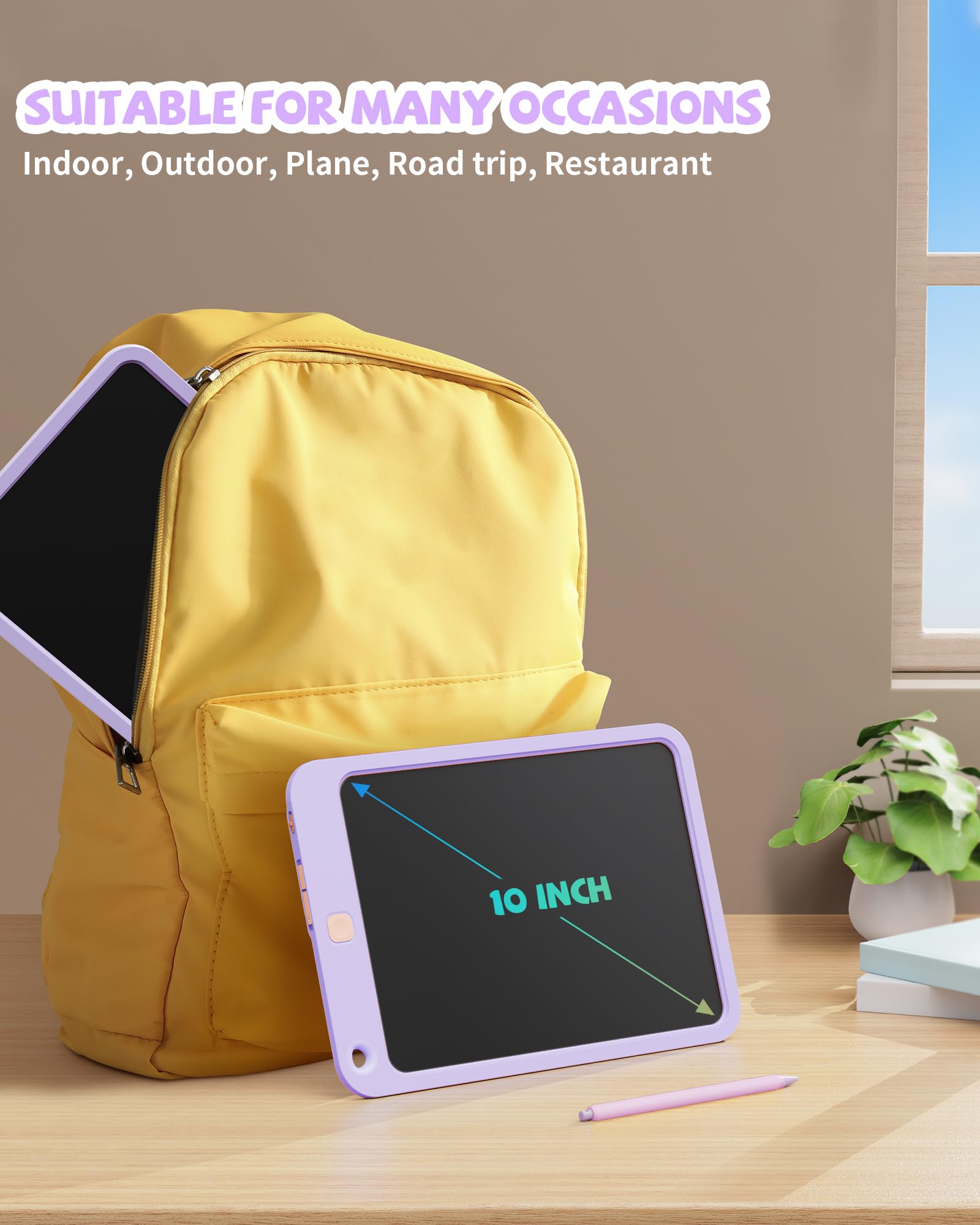 Foto 5 | Tableta De Escritura Lcd Kikapabi De 10 Pulgadas Con Cordón Morado - Venta Internacional.