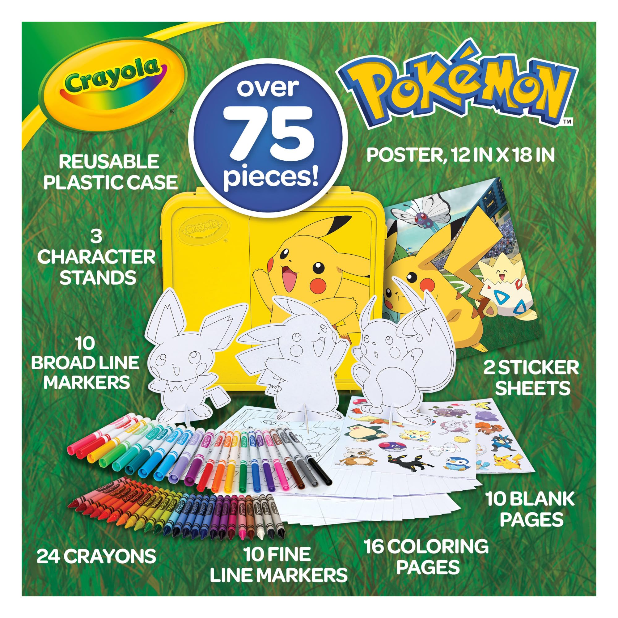 Foto 3 pulgar | Set Para Dibujar Y Colorear, Estuche Crayola Pokémon Art, 75 Piezas - Venta Internacional.