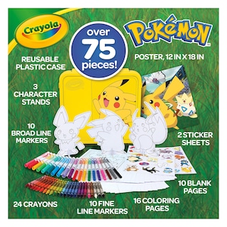 Foto 2 | Set Para Dibujar Y Colorear, Estuche Crayola Pokémon Art, 75 Piezas - Venta Internacional.