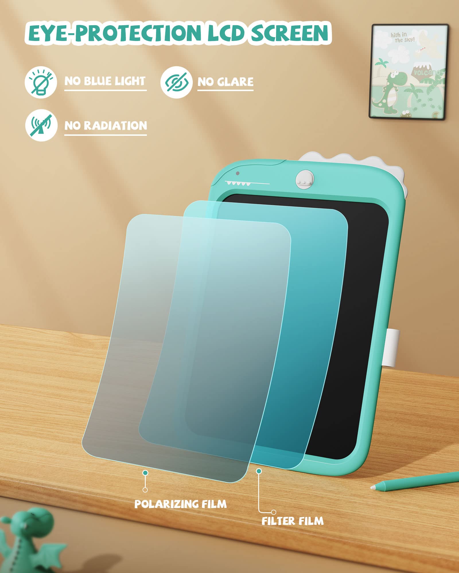 Foto 5 pulgar | Tableta De Escritura Lcd Kikapabi Dinosaur Toy De 10 Pulgadas, Azul - Venta Internacional.
