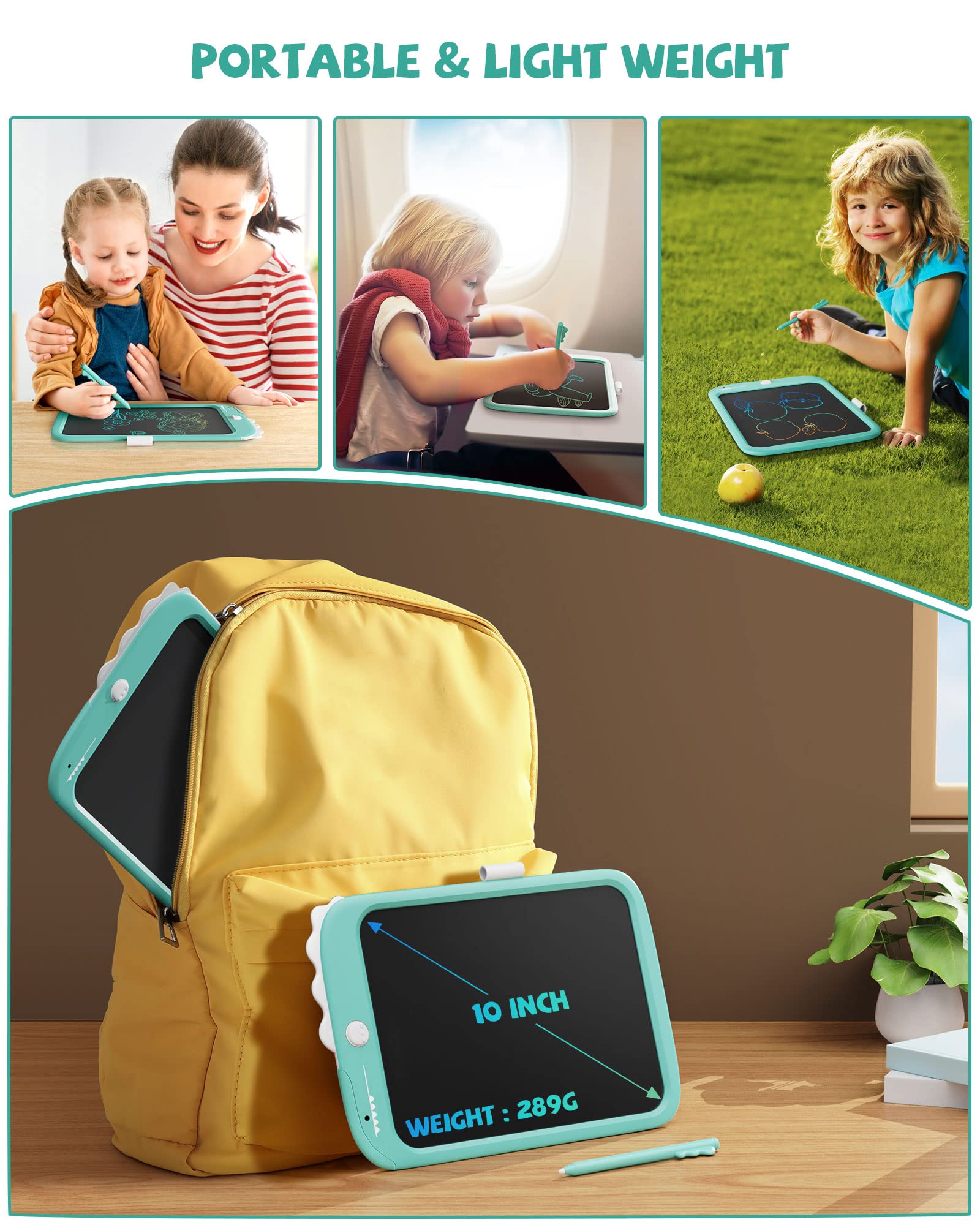 Foto 5 | Tableta De Escritura Lcd Kikapabi Dinosaur Toy De 10 Pulgadas, Azul - Venta Internacional.