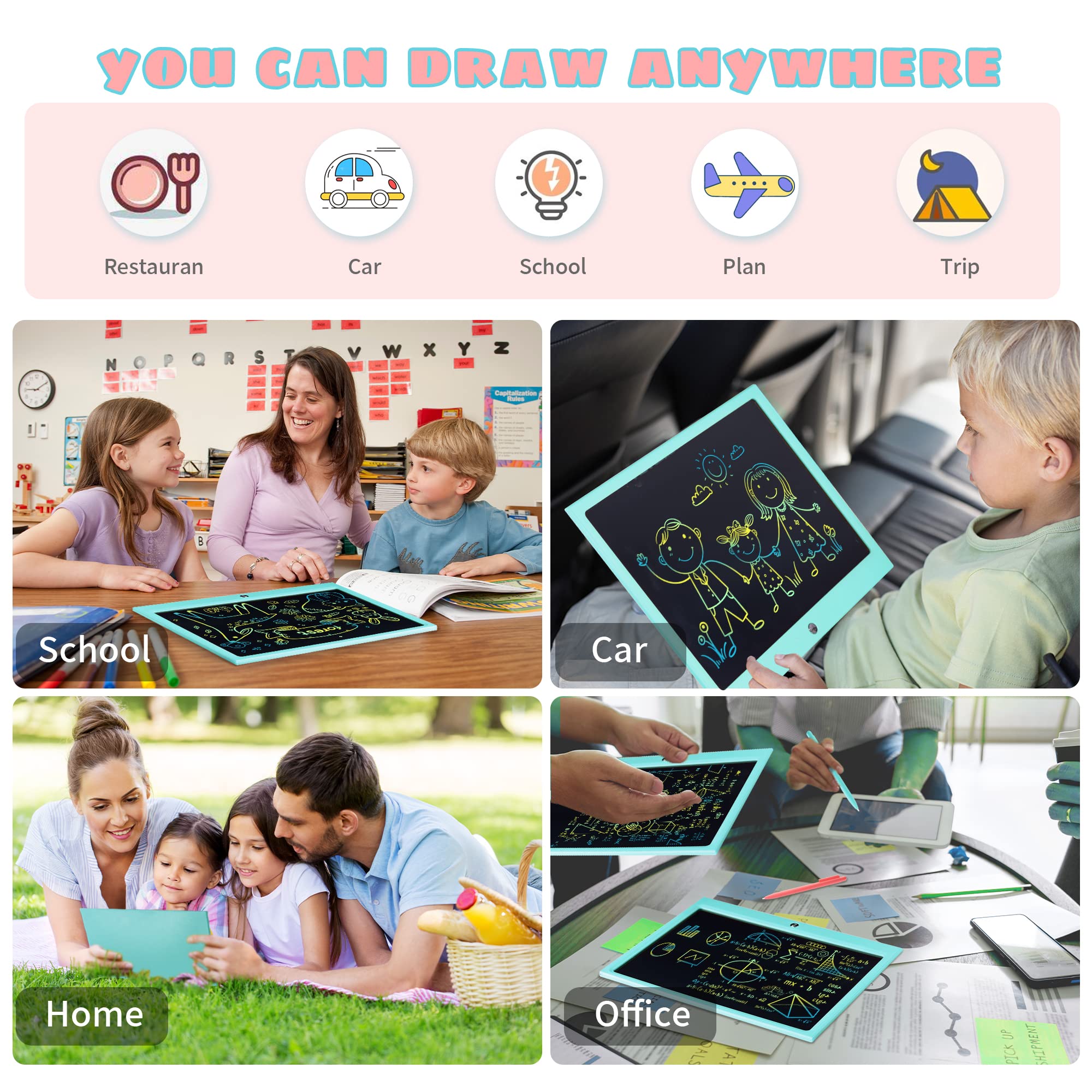 Foto 7 pulgar | Tableta Lcd Eruw  15'' Colorida para Niños - Venta Internacional