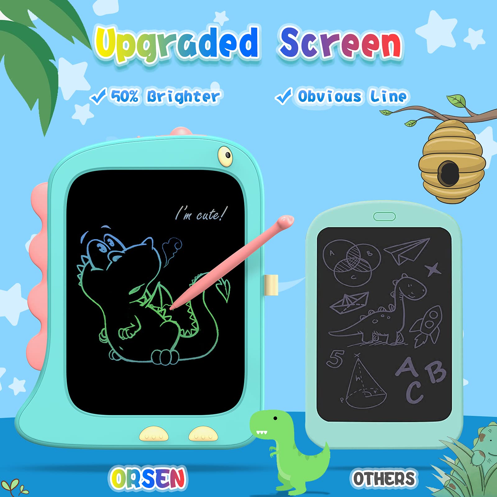 Foto 4 pulgar | Tableta de Dibujo Orsen Dinosaur Lcd De 8.5 Pulgadas Infantil - Venta Internacional