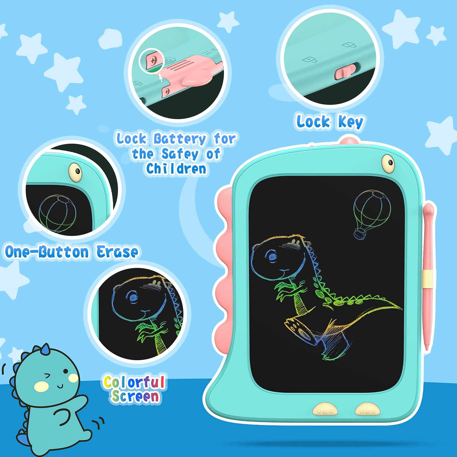 Foto 5 pulgar | Tableta de Dibujo Orsen Dinosaur Lcd De 8.5 Pulgadas Infantil - Venta Internacional