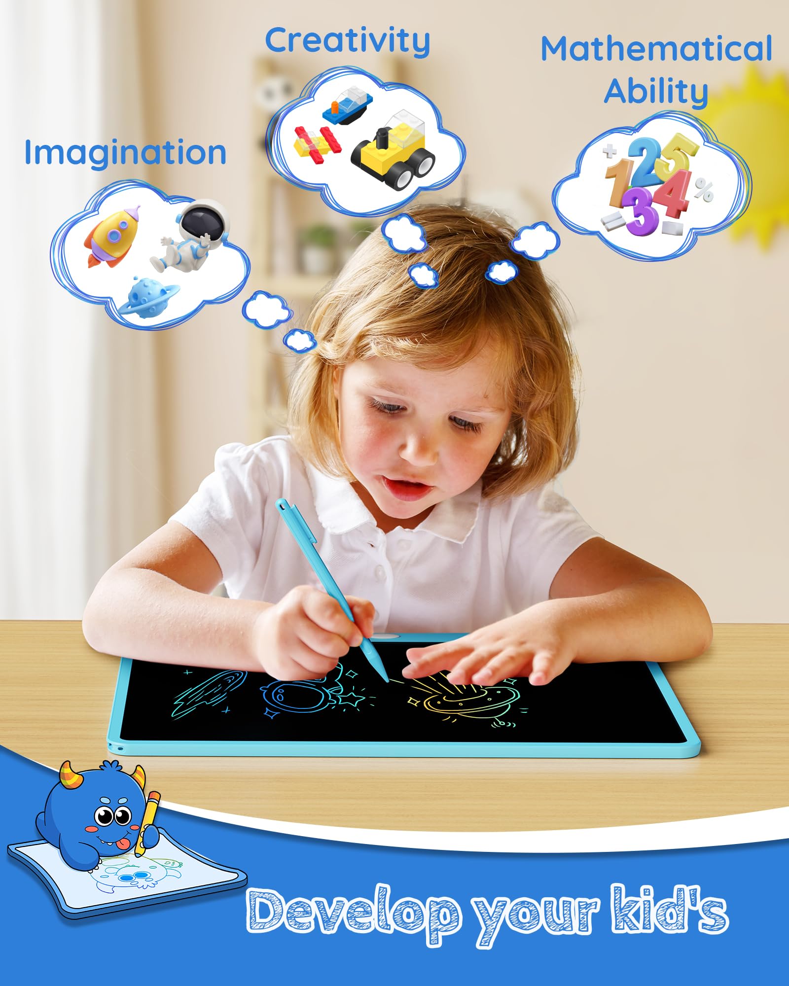 Foto 4 | Tableta De Escritura Lcd Tekfun Doodle Board De 16 Pulgadas, Azul - Venta Internacional.