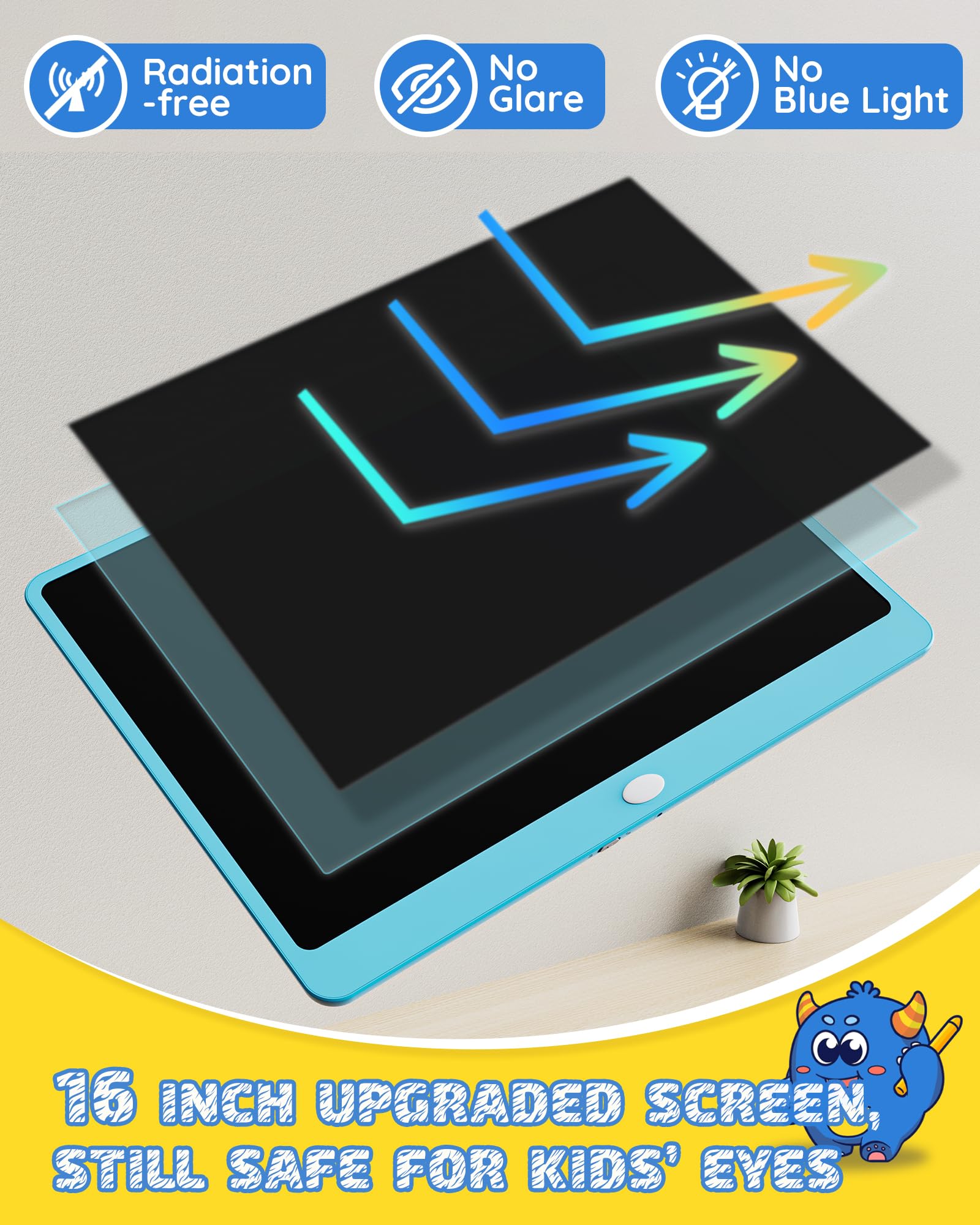 Foto 5 | Tableta De Escritura Lcd Tekfun Doodle Board De 16 Pulgadas, Azul - Venta Internacional.