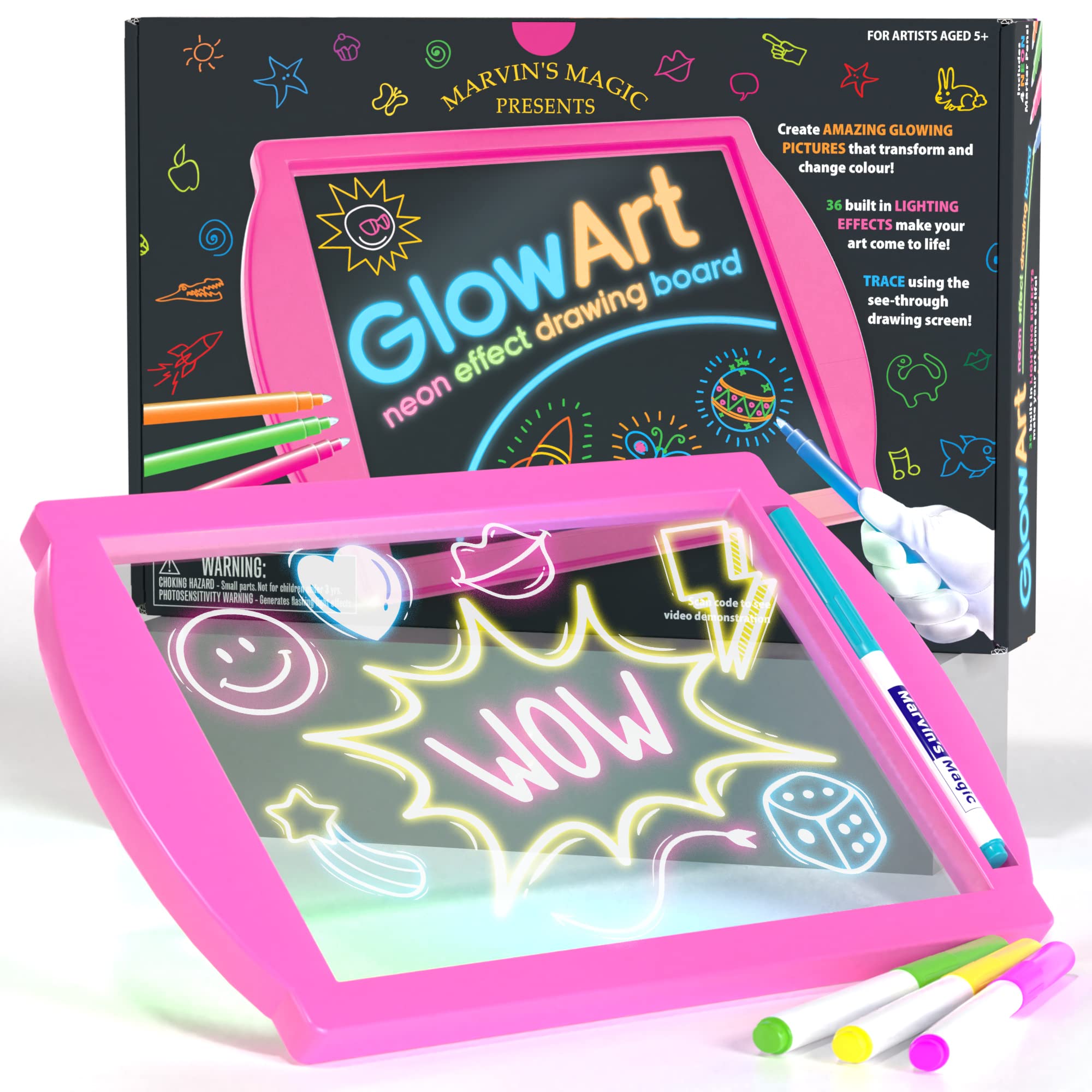 Foto 1 | Kit De Manualidades Marvin's Magic Glow Art Con Efecto Neón, Color Rosa - Venta Internacional.