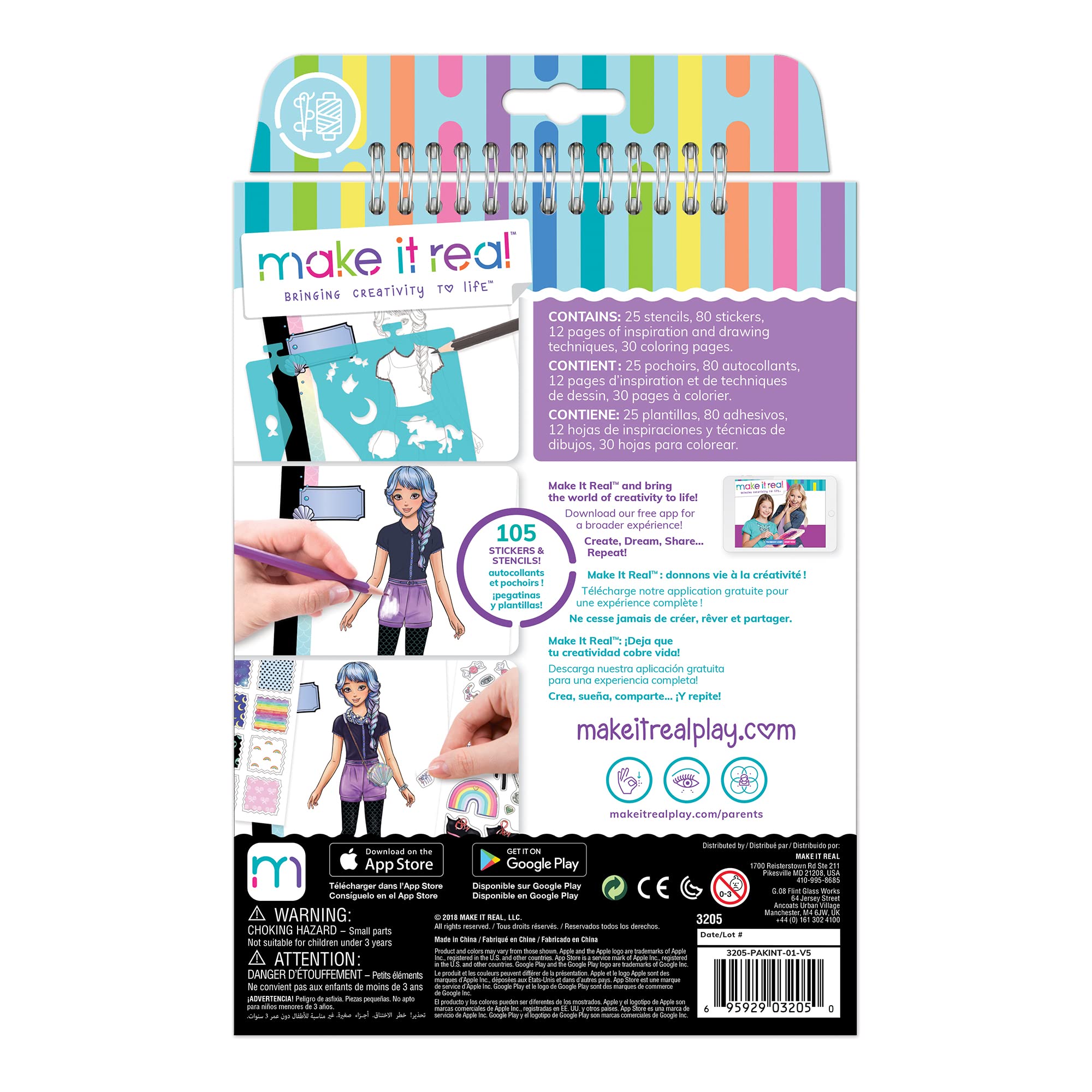 Foto 2 | Cuaderno de Bocetos de Diseño de Moda Make It Real Pastel Pop- Venta Internacional