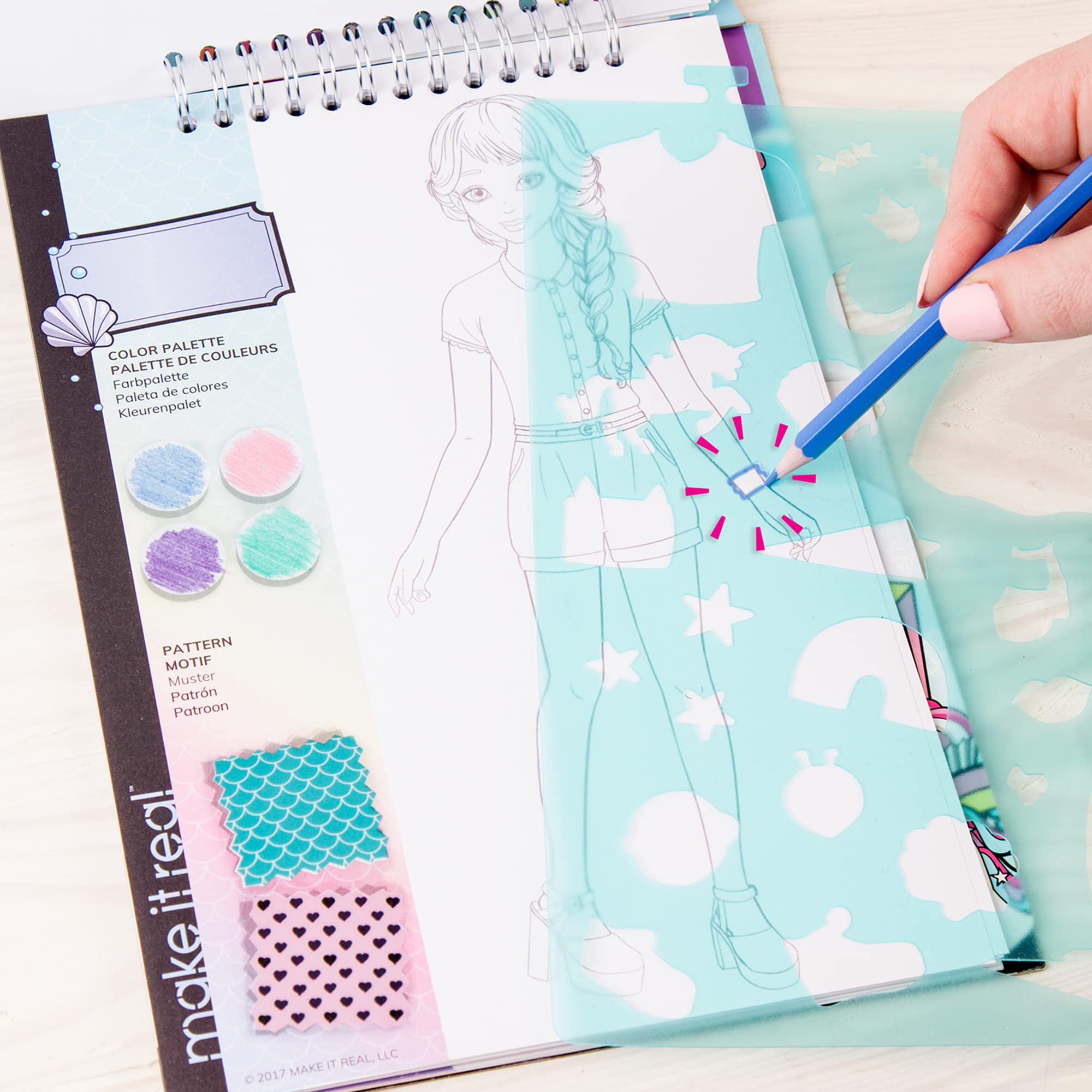 Foto 3 | Cuaderno de Bocetos de Diseño de Moda Make It Real Pastel Pop- Venta Internacional