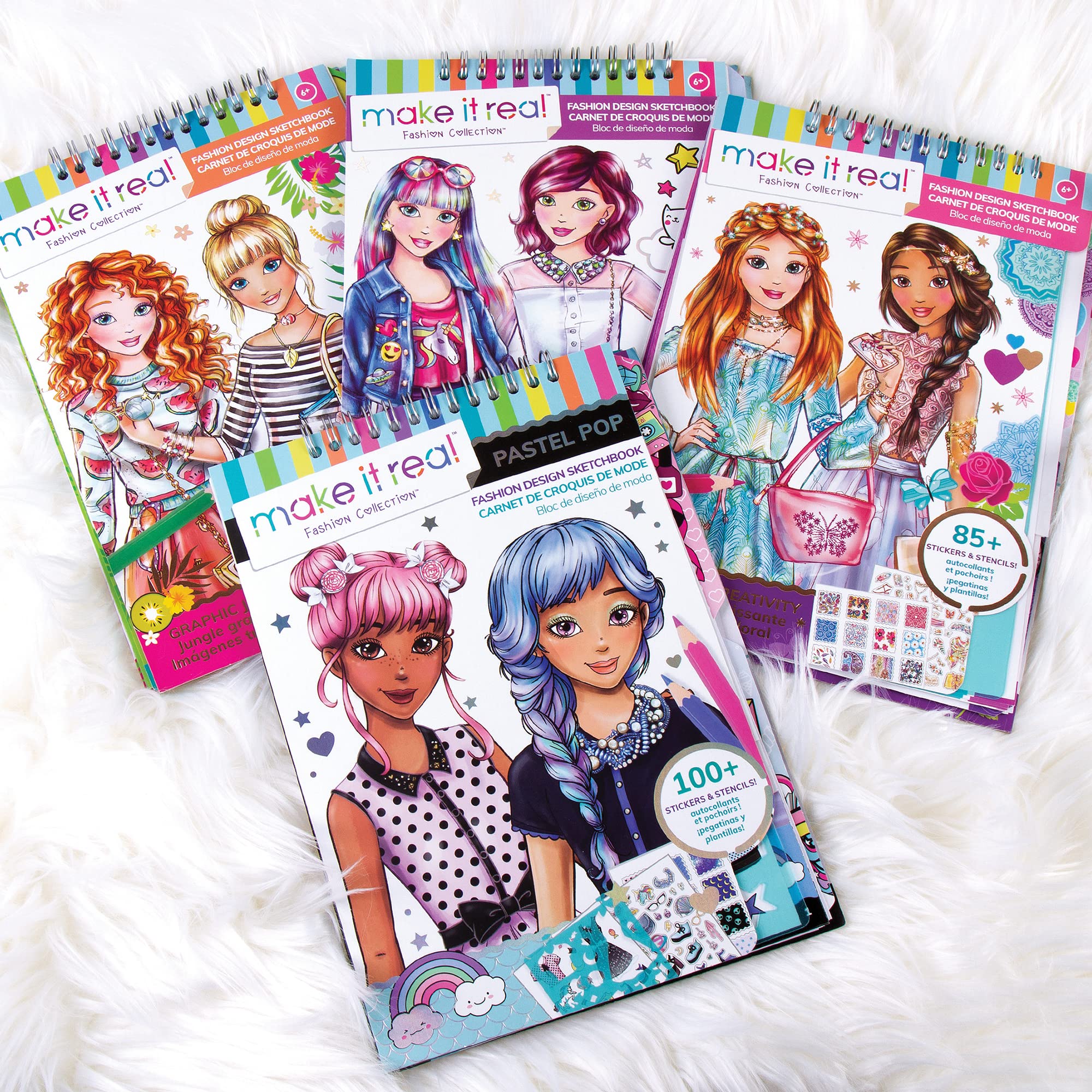 Foto 5 pulgar | Cuaderno de Bocetos de Diseño de Moda Make It Real Pastel Pop- Venta Internacional