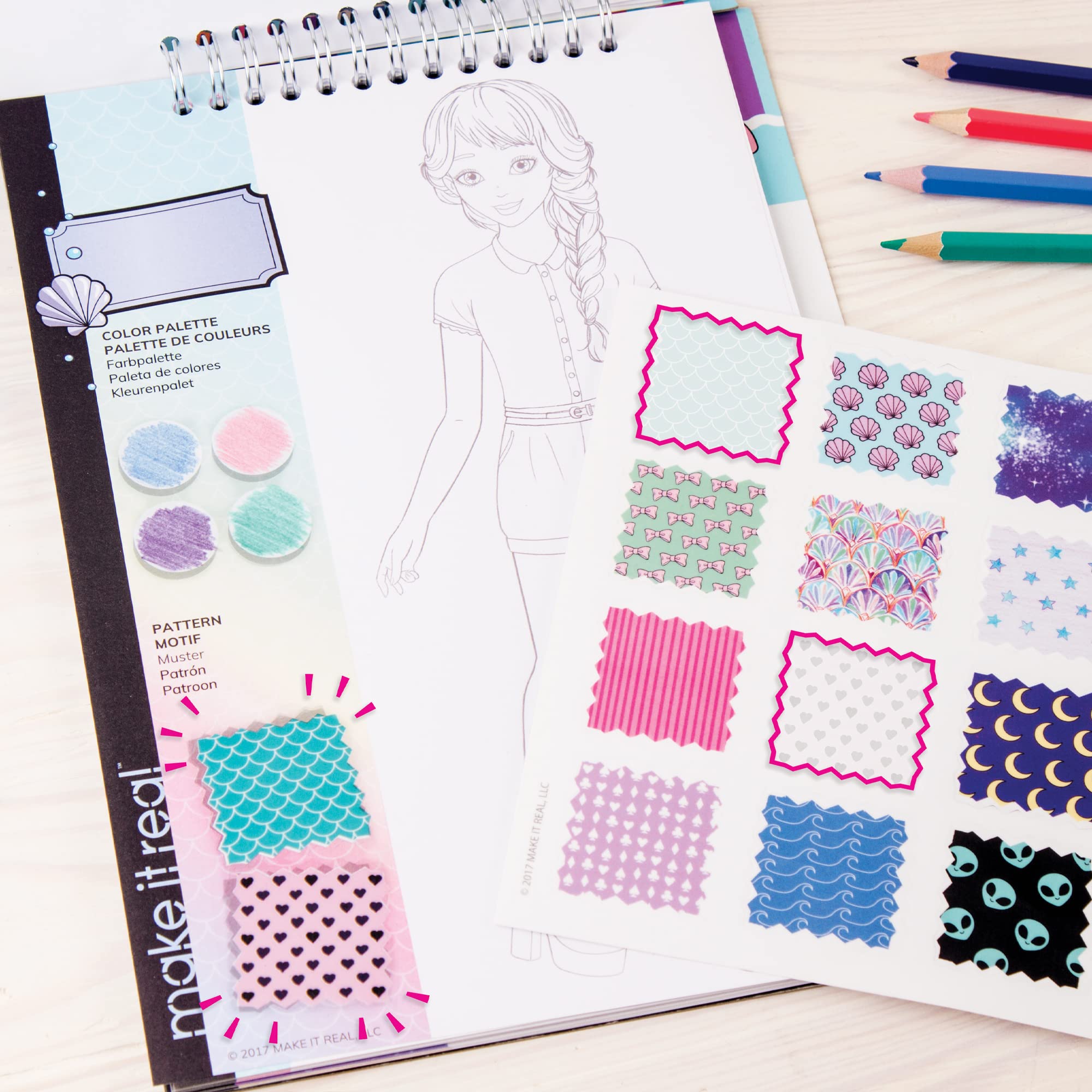 Foto 6 pulgar | Cuaderno de Bocetos de Diseño de Moda Make It Real Pastel Pop- Venta Internacional