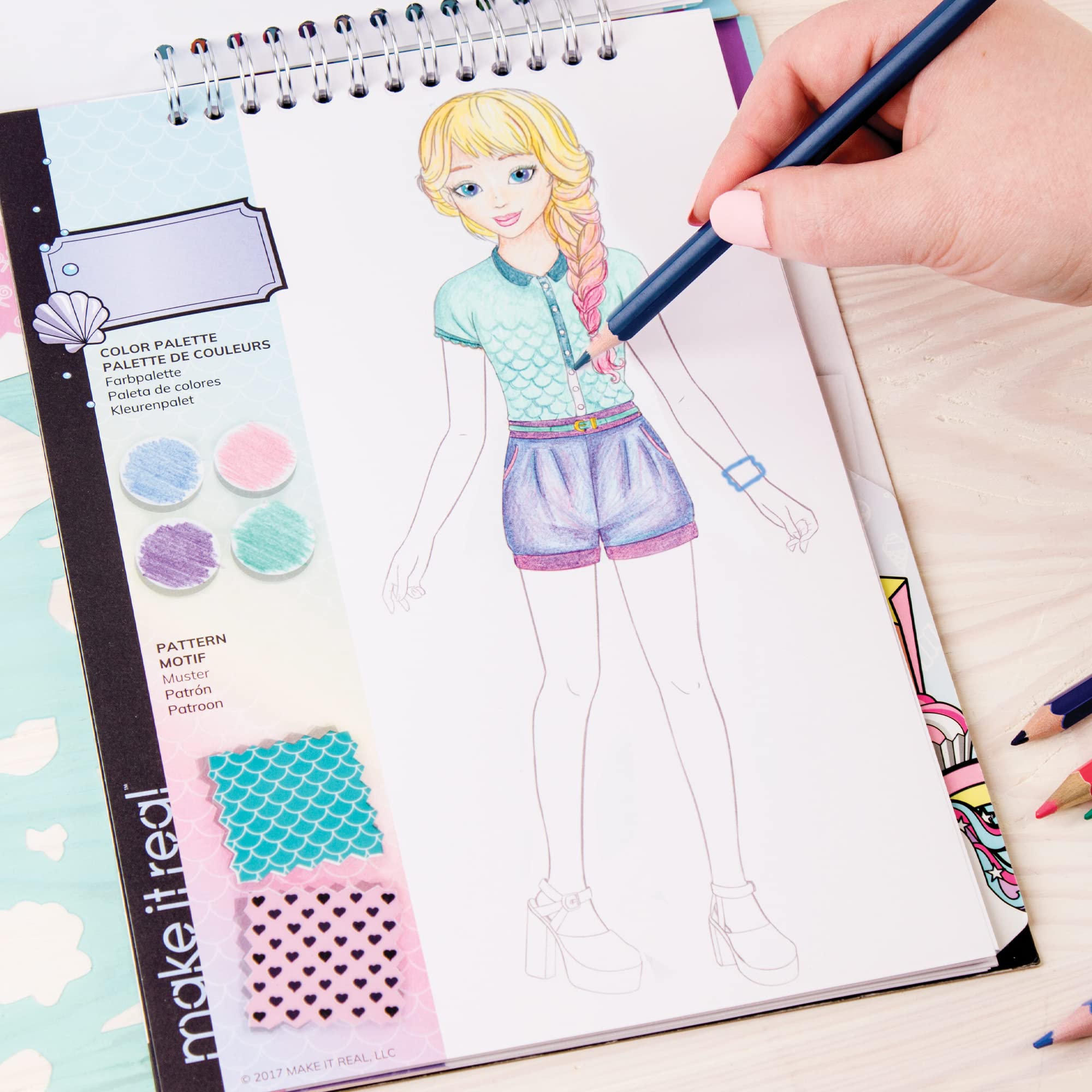 Foto 6 | Cuaderno de Bocetos de Diseño de Moda Make It Real Pastel Pop- Venta Internacional