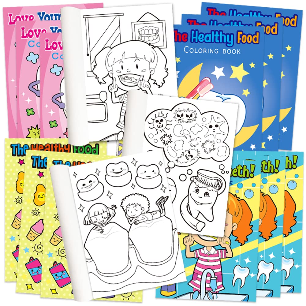 Libro Para Colorear Artcreativity Dental, 20 Paquetes De 5 X 7 Para Niños Mayores De 3 Años - Venta Internacional.