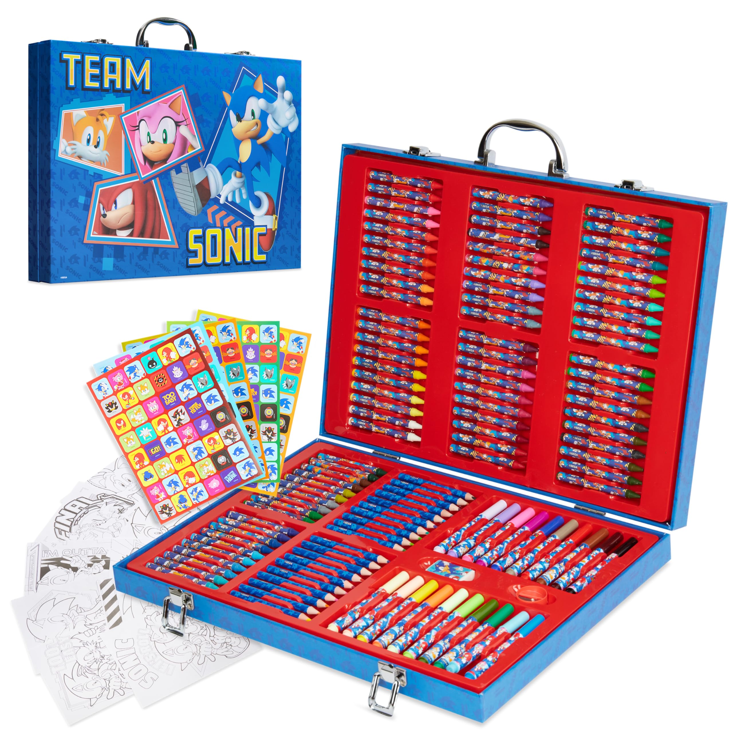 Foto 1 | Set De Dibujo: Lápices De Colores De Sonic The Hedgehog, Más De 130 Unidades - Venta Internacional.