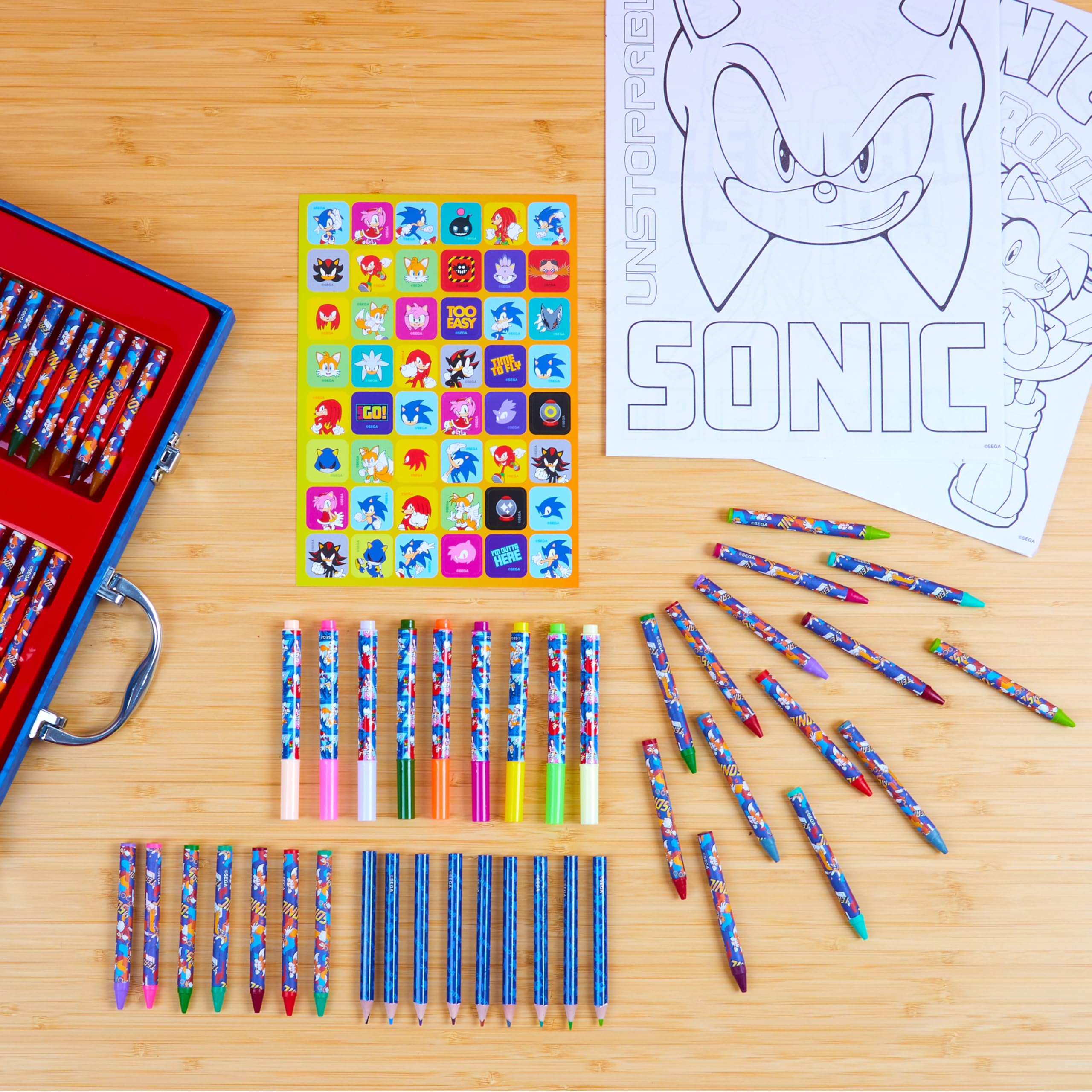 Foto 3 pulgar | Set De Dibujo: Lápices De Colores De Sonic The Hedgehog, Más De 130 Unidades - Venta Internacional.