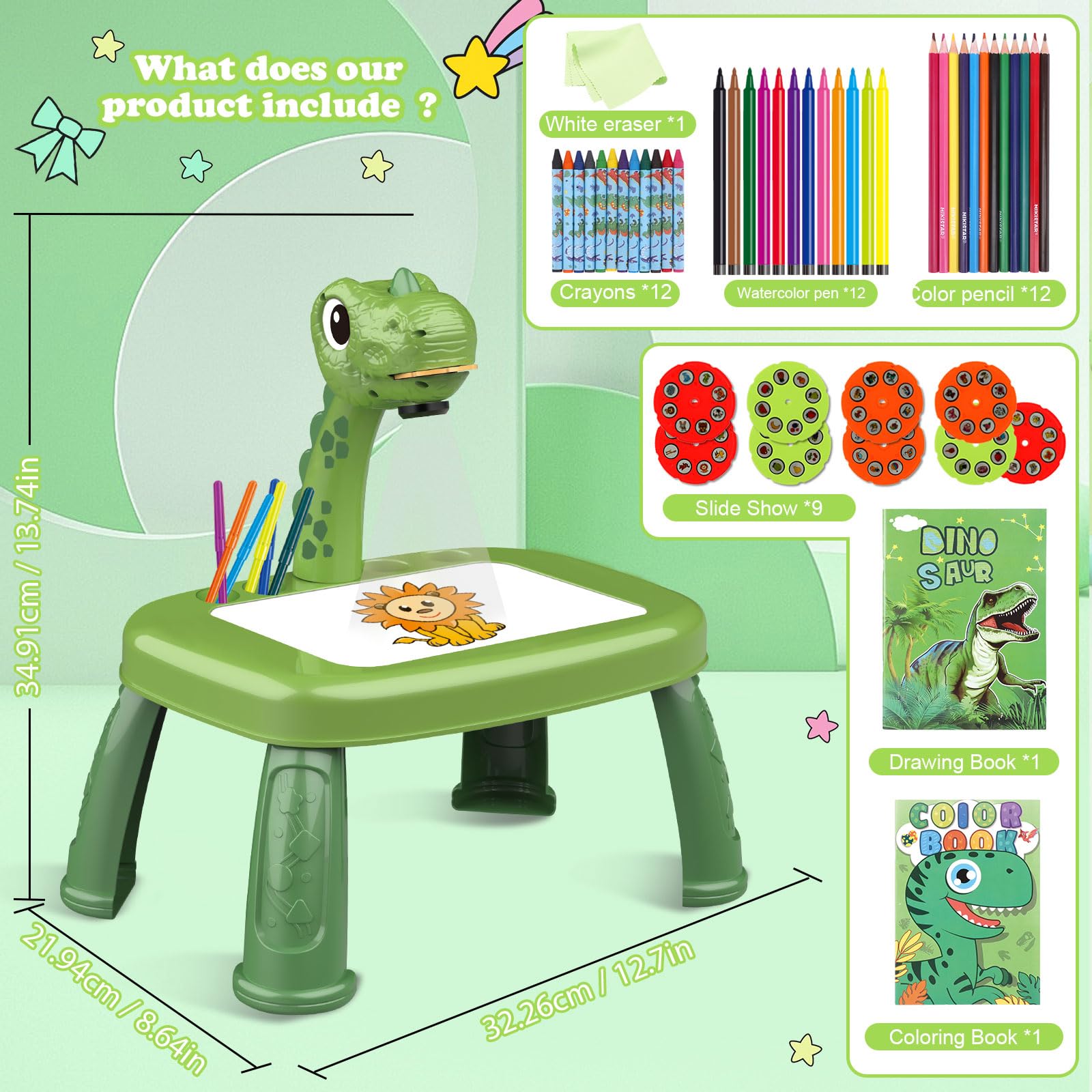 Foto 5 pulgar | Proyector De Dibujo Hoarosall, Kit De Dinosaurios Con Música Y Accesorios - Venta Internacional.