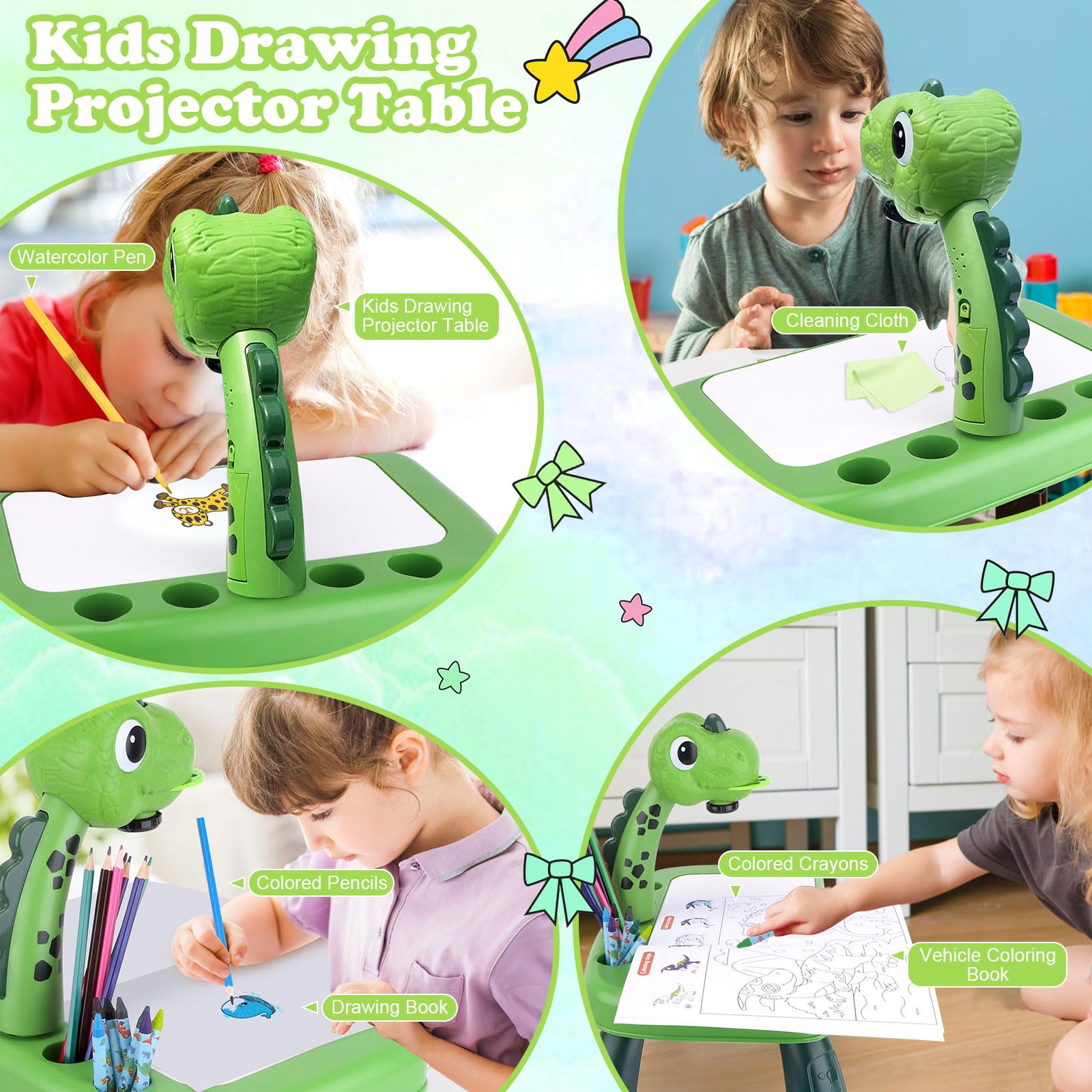 Foto 6 pulgar | Proyector De Dibujo Hoarosall, Kit De Dinosaurios Con Música Y Accesorios - Venta Internacional.